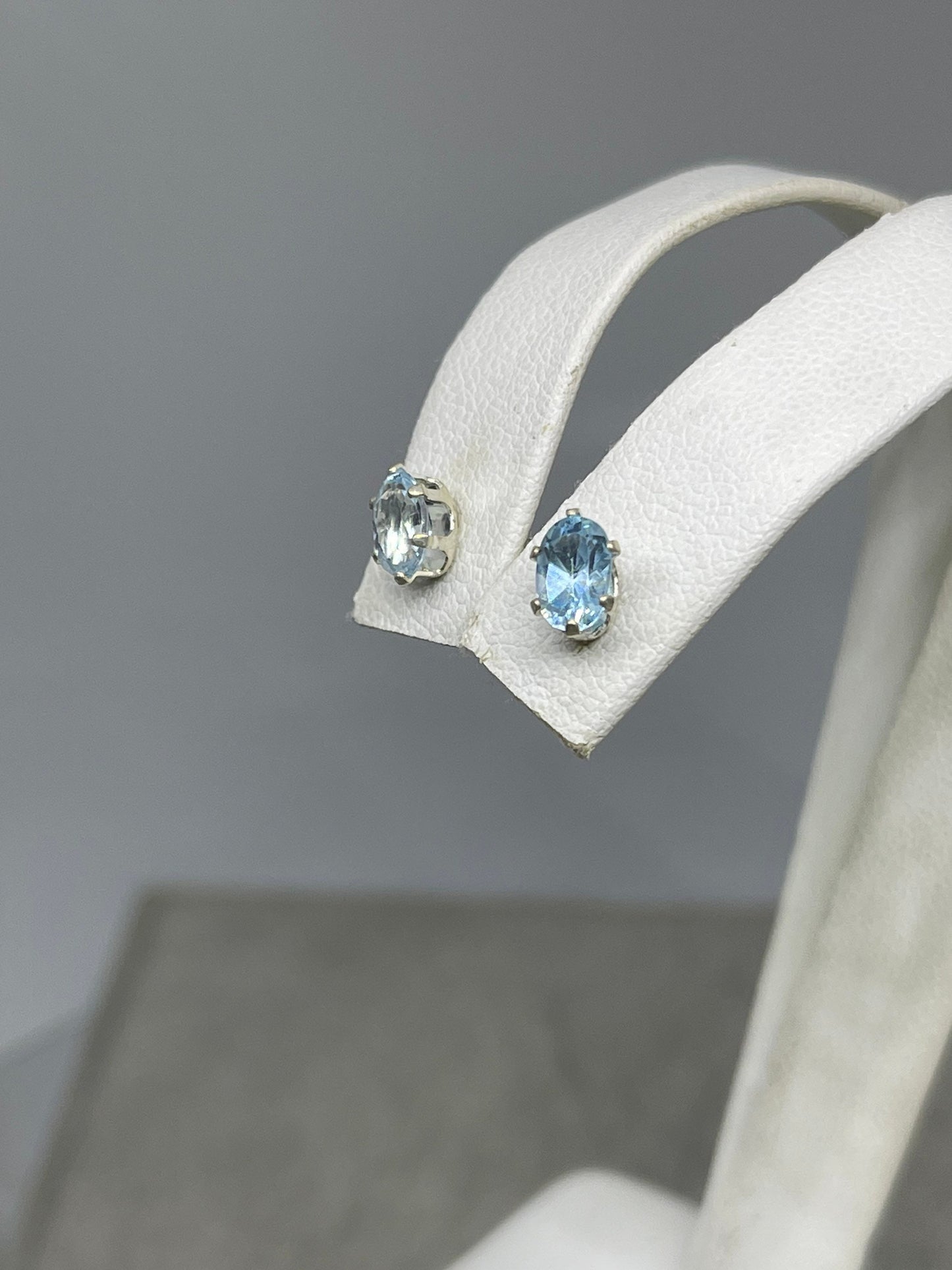 Blue Topaz Sterling Silver Stud Earrings