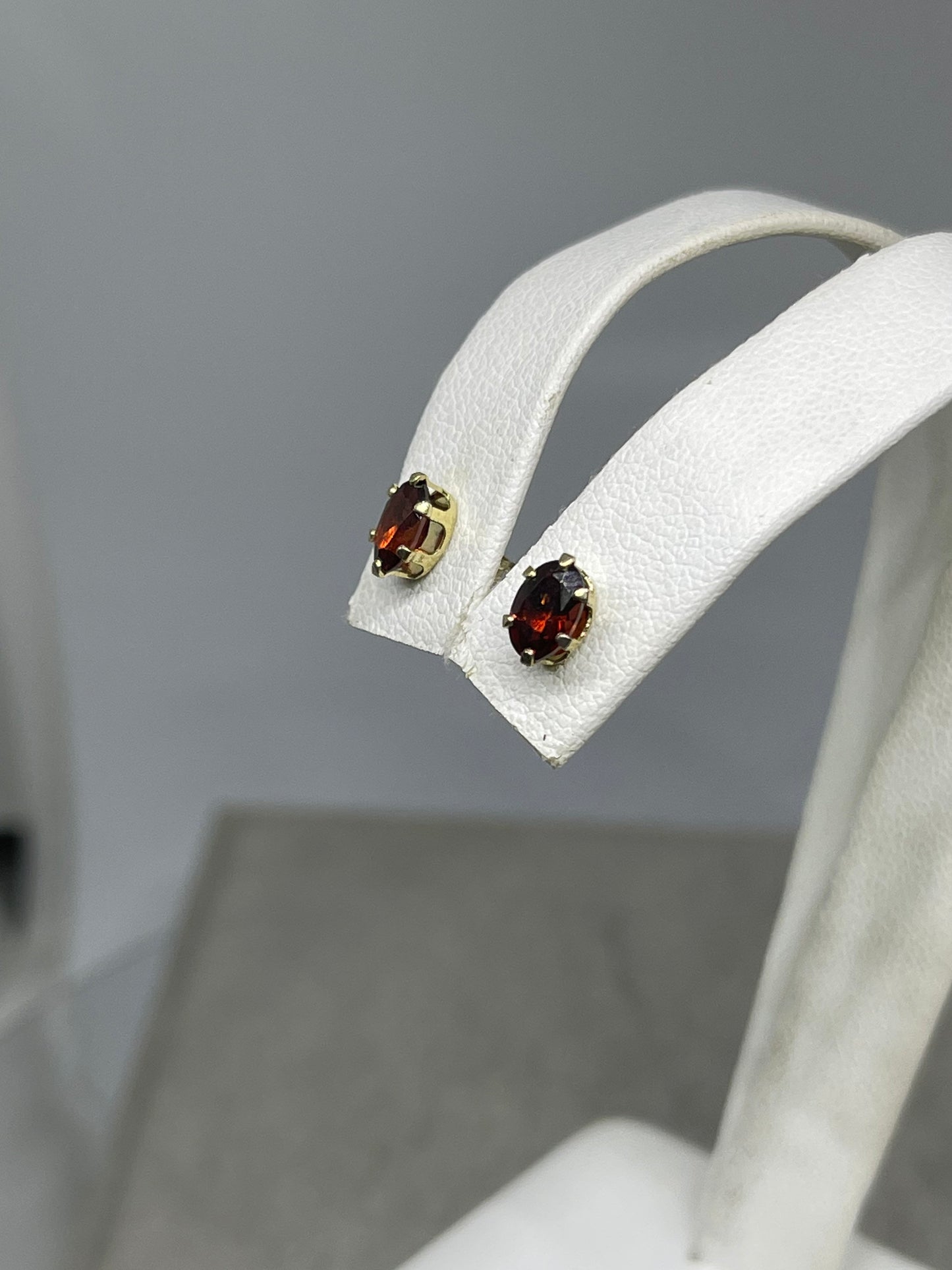 Natural Garnet Sterling Silver Vermeil Stud Earrings
