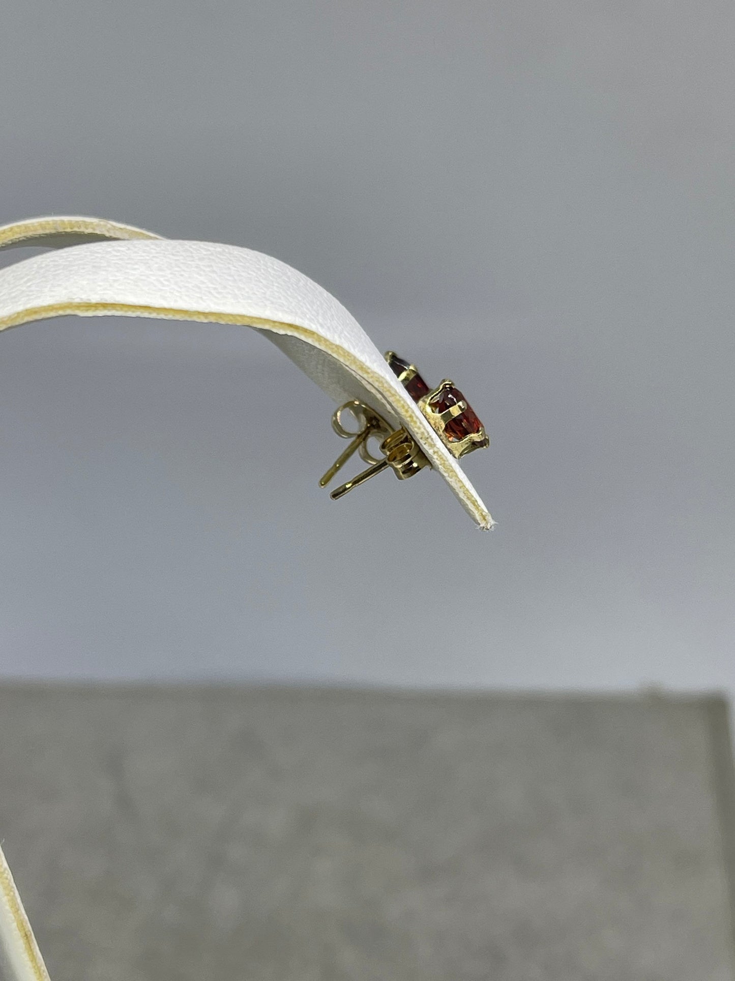 Natural Garnet Sterling Silver Vermeil Stud Earrings