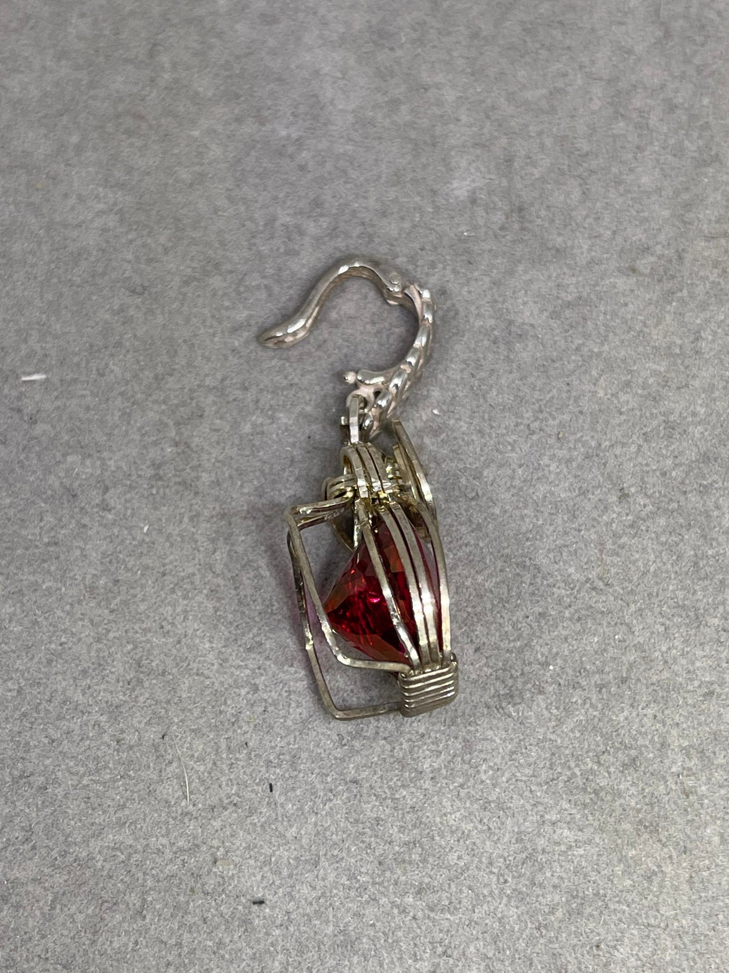 Fire Mystic Topaz Sterling Silver Wire Wrapped Enhancer Pendant