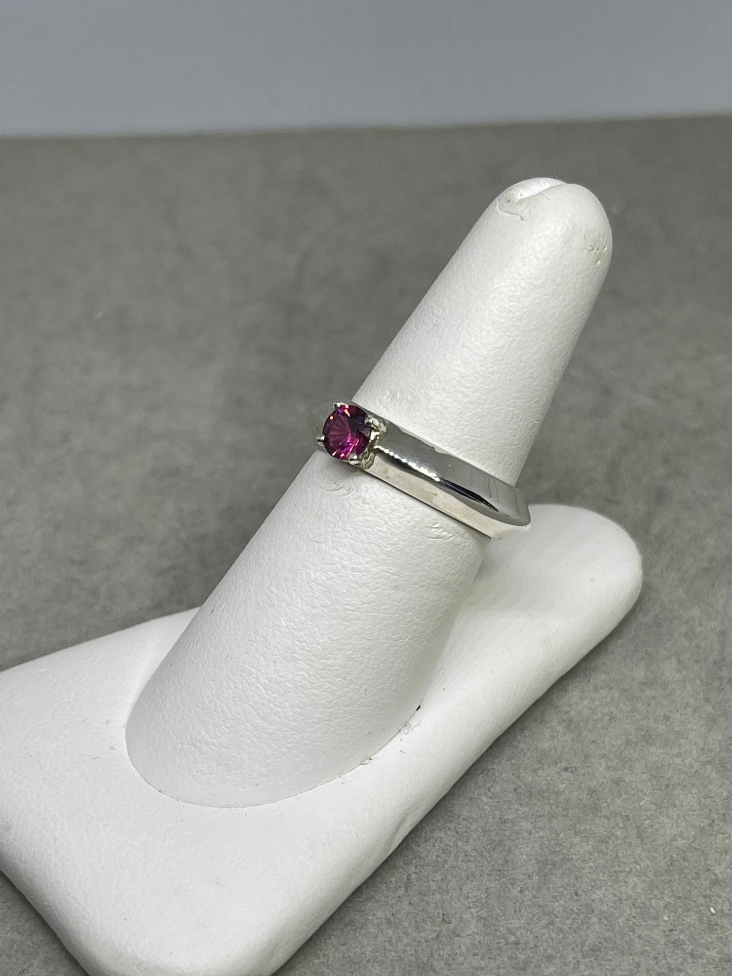 Natural Rhodolite Garnet Sterling Silver Ring (Size 7.75)