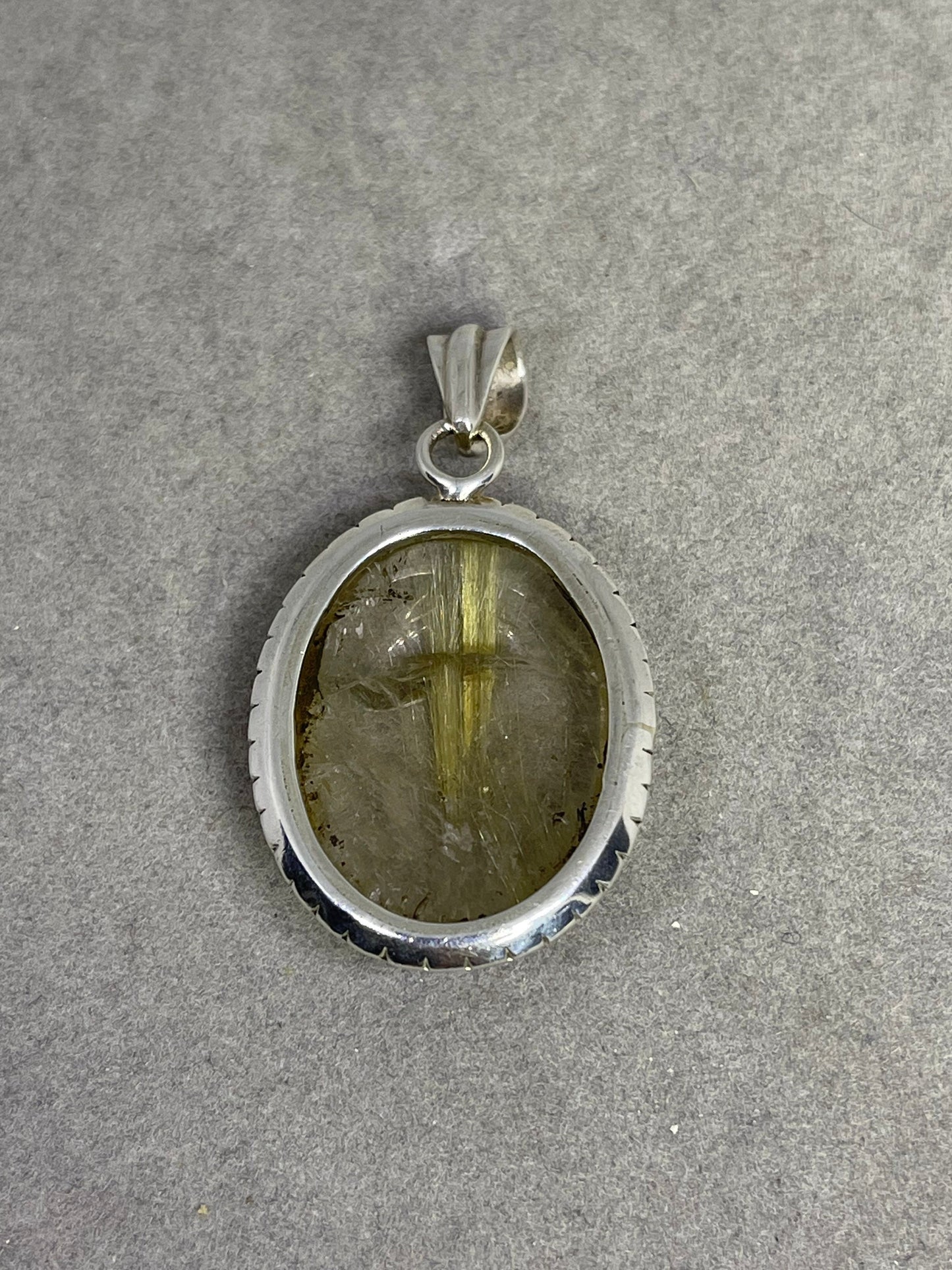 Natural Rutile Quartz Sterling Silver Pendant