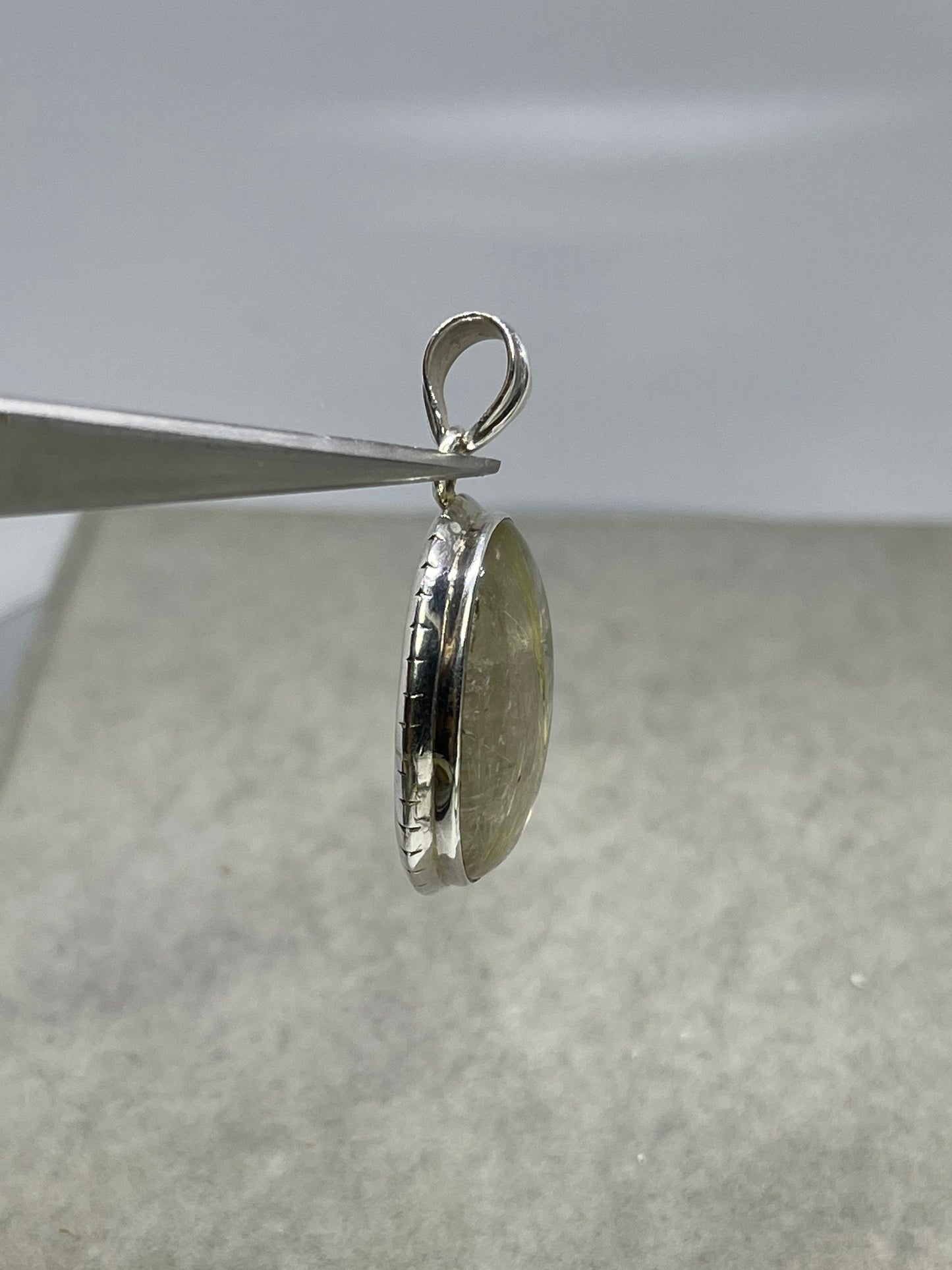 Natural Rutile Quartz Sterling Silver Pendant
