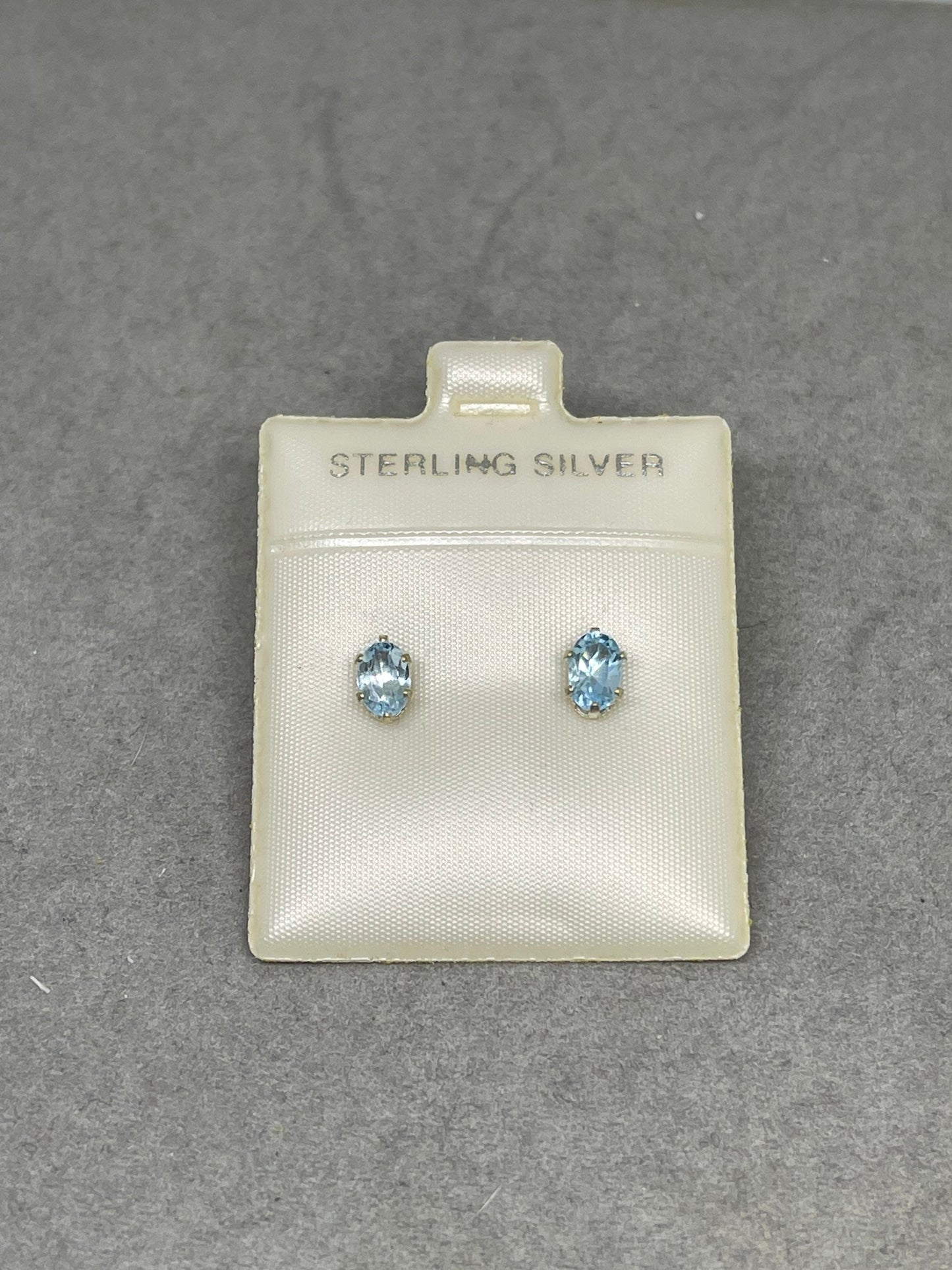 Blue Topaz Sterling Silver Stud Earrings