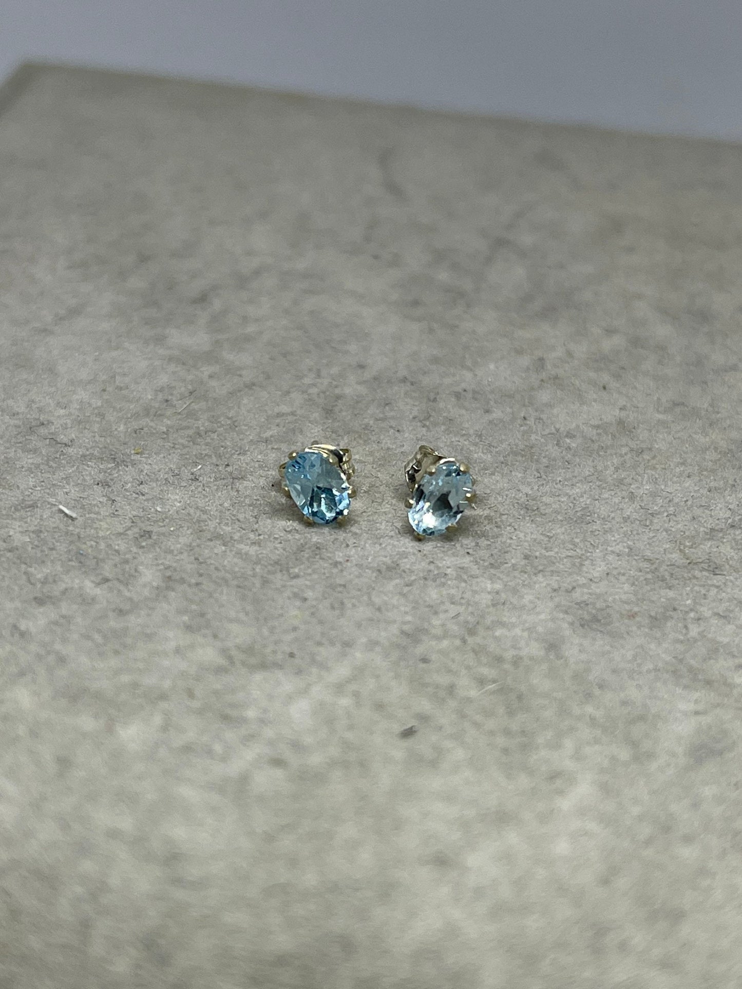 Blue Topaz Sterling Silver Stud Earrings