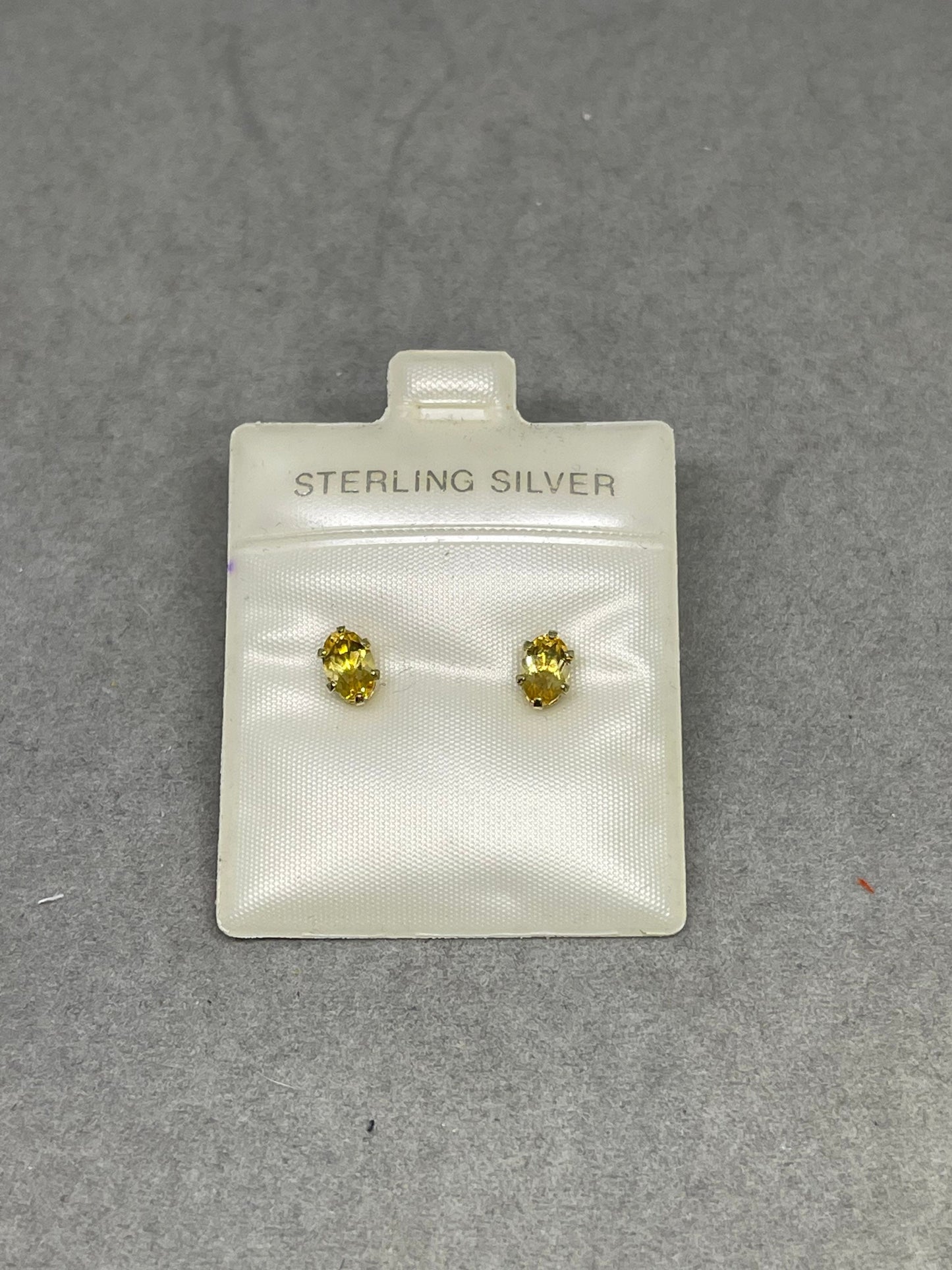 Natural Citrine Sterling Silver Vermeil Stud Earrings