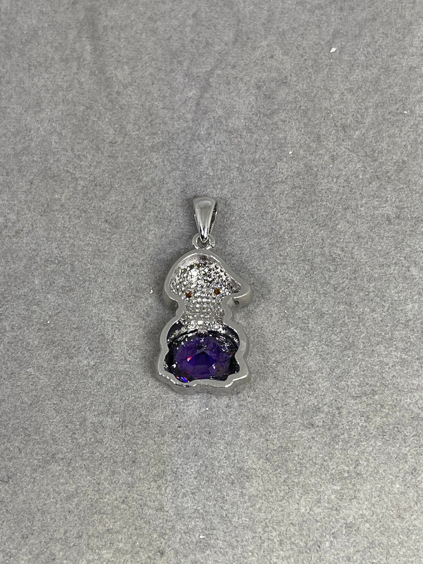 Natural Amethyst & Madeira Citrine Sterling Silver Handmade Cat Pendant
