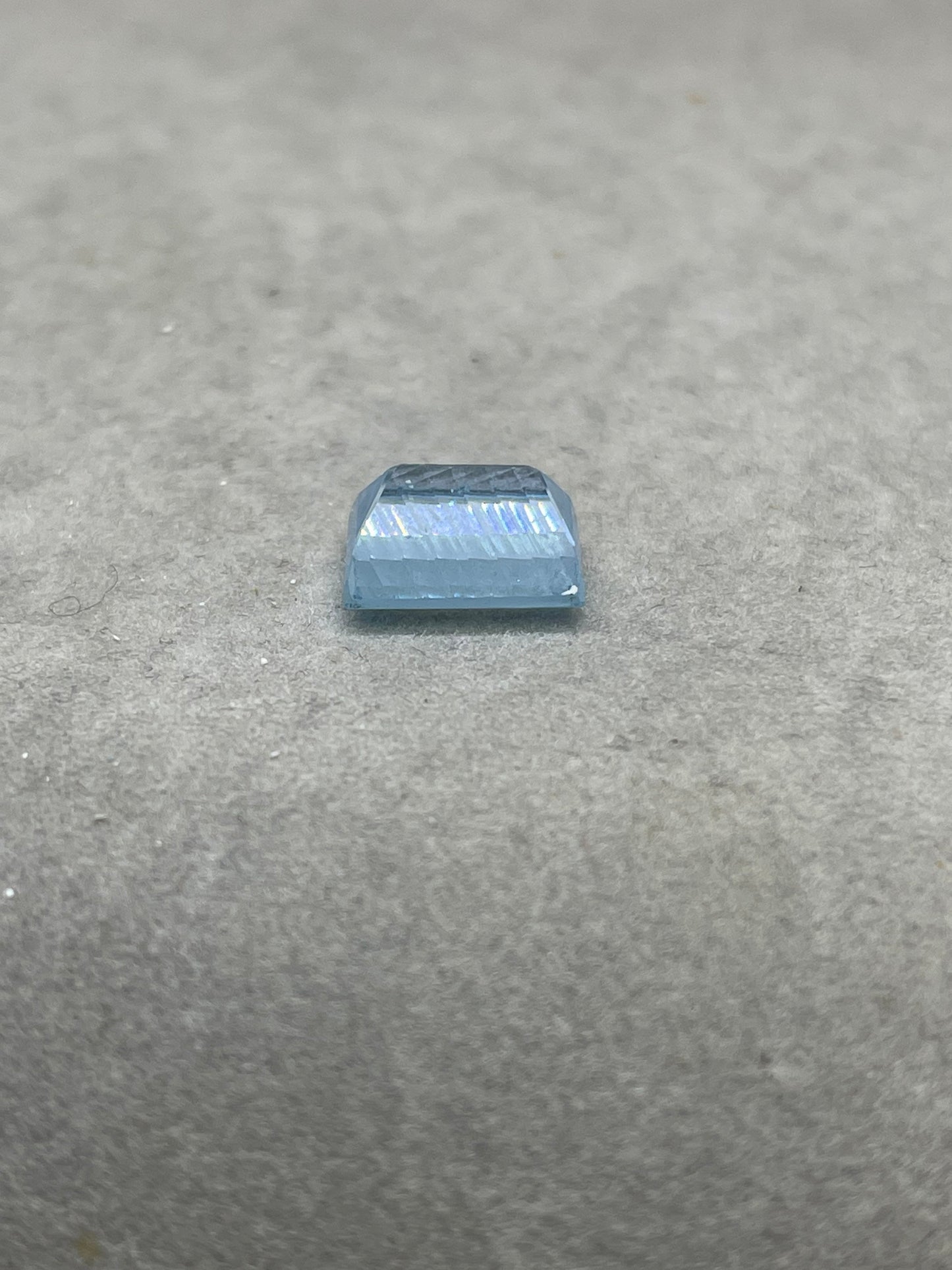 Laser Millennium Concave Cut Swiss Blue Topaz 14x10x7 Emerald Cut Loose Gemstone