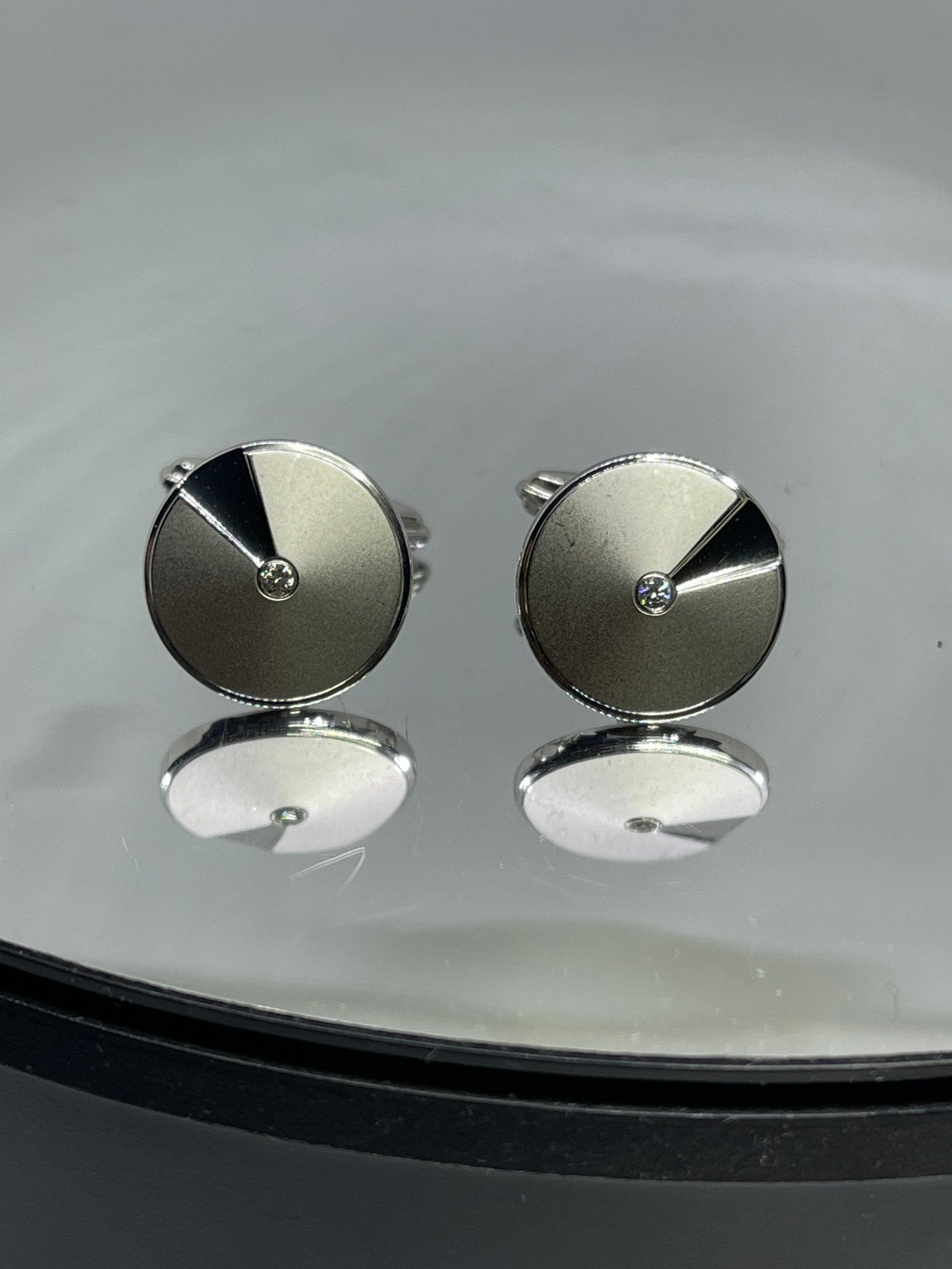Sterling Silver & CZ Cufflinks