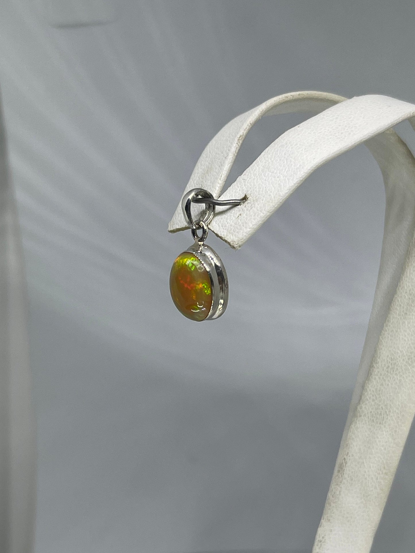 Natural Ethiopian Opal Sterling Silver Pendant