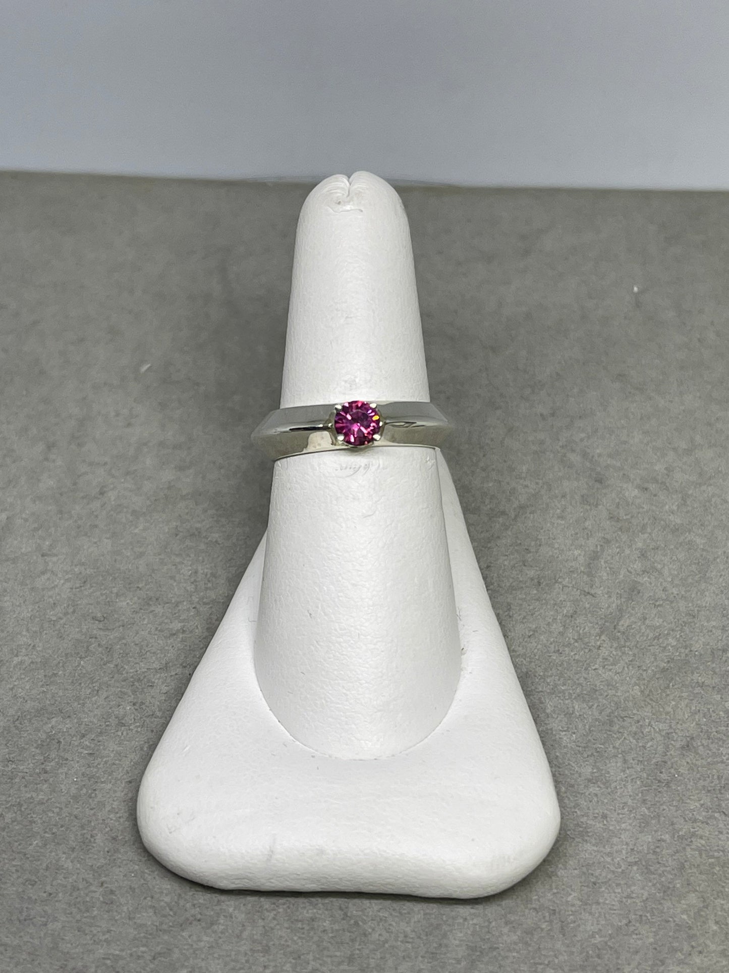 Natural Rhodolite Garnet Sterling Silver Ring (Size 7.75)