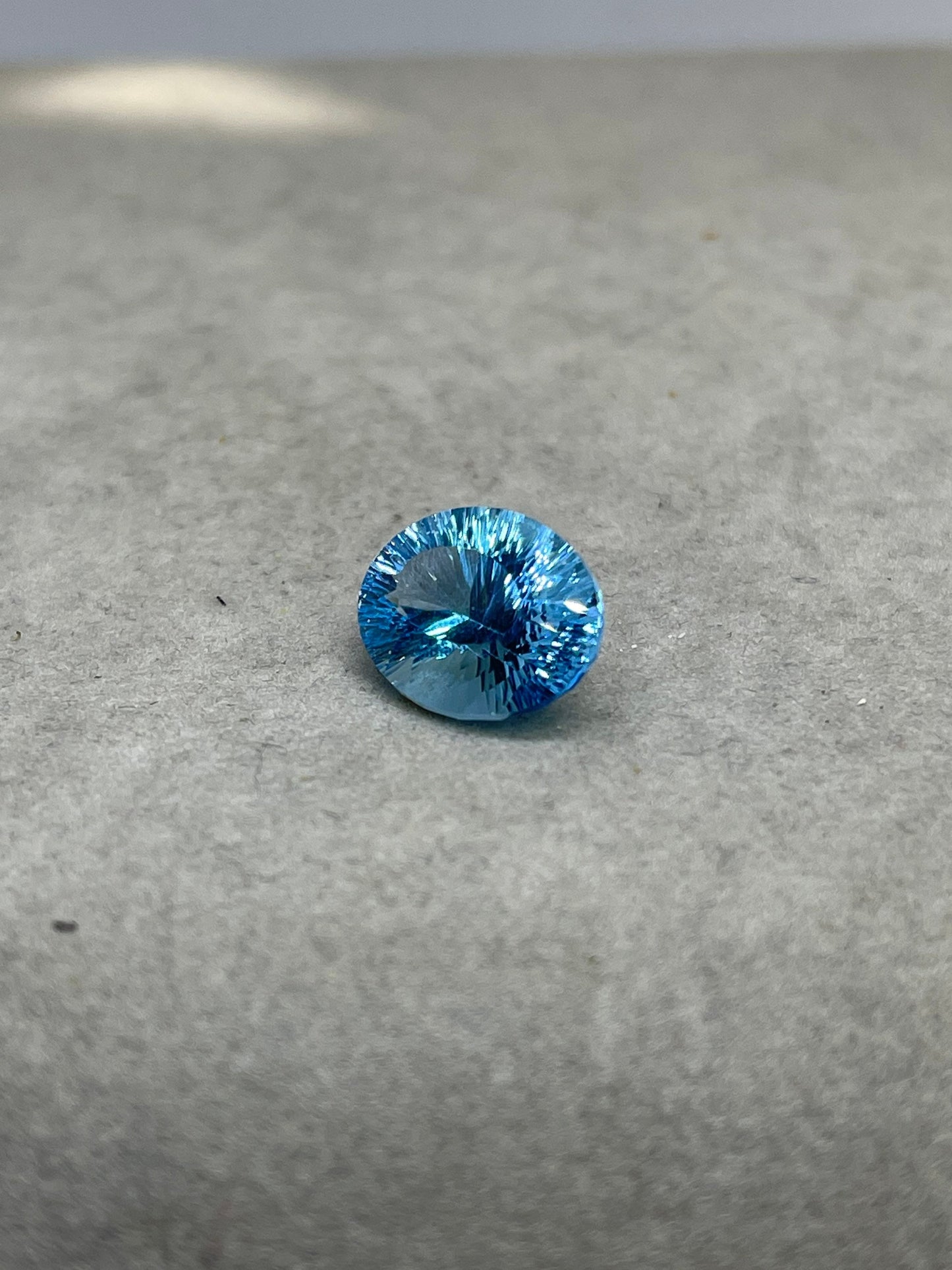 Laser Concave Cut Swiss Blue Topaz 16x12x8 Oval Loose Gemstone