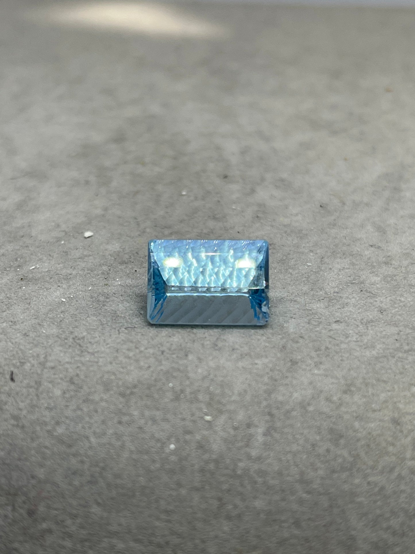 Laser Millennium Concave Cut Swiss Blue Topaz 14x10x7 Emerald Cut Loose Gemstone
