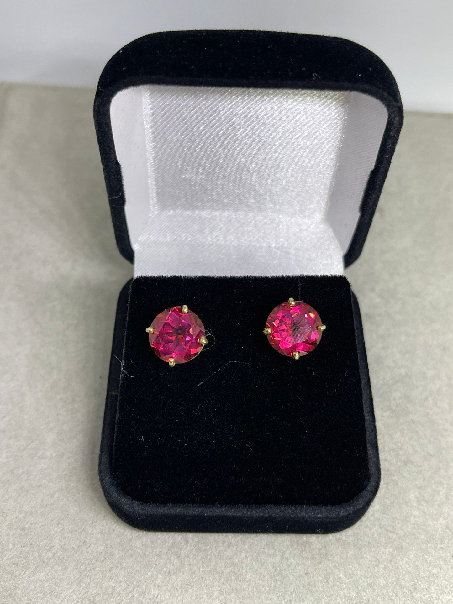 6 Carat Fire Mystic Topaz 14k Yellow Gold Stud Earrings