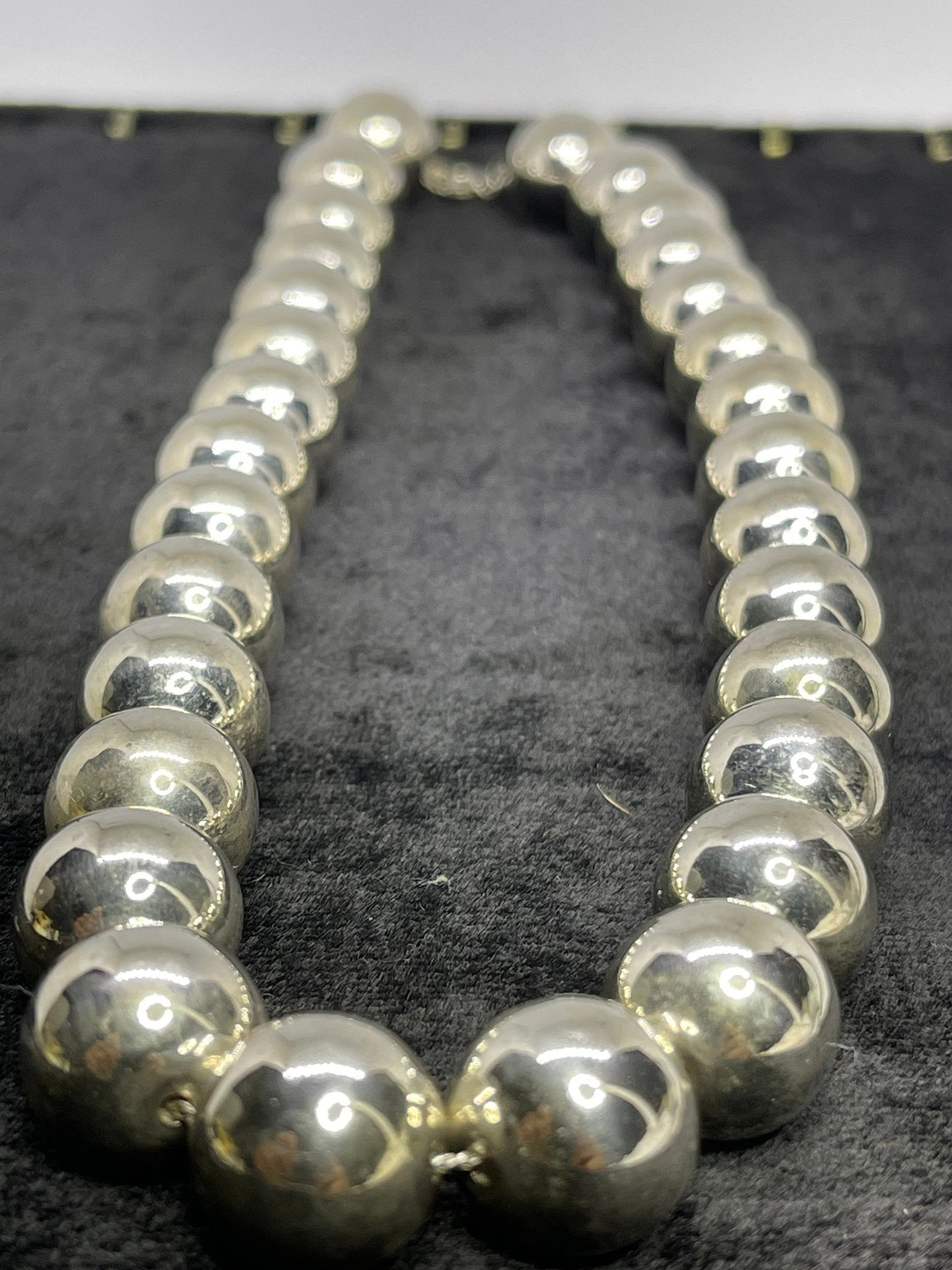 15MM Sterling Silver Beaded Handmade Choker Necklace