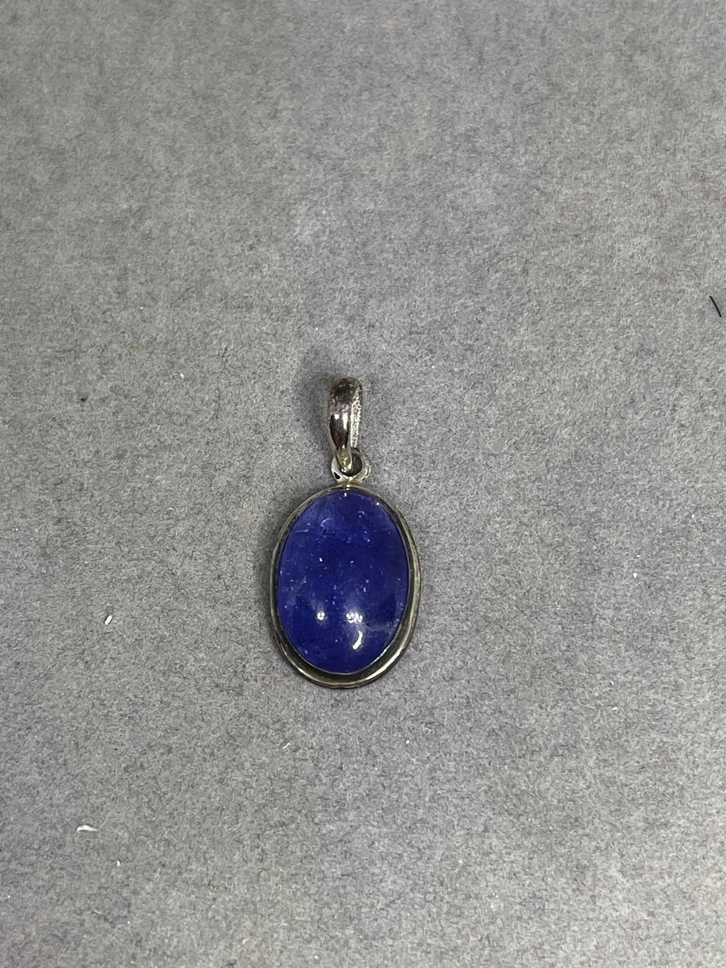 Natural Tanzanite Cabochon Sterling Silver Pendant