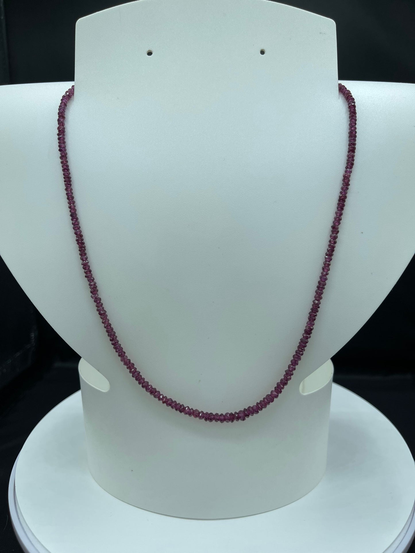 Rhodolite Garnet Faceted 18K Gold S Clasp Necklace