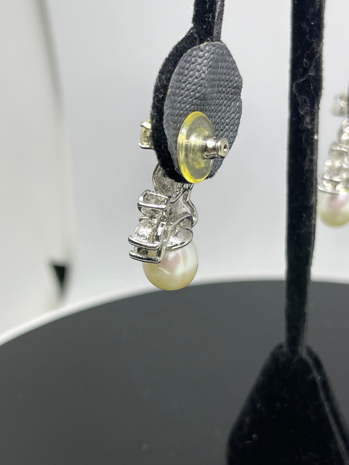 Freshwater Pearl & Cubic Zirconia Sterling Silver Earrings