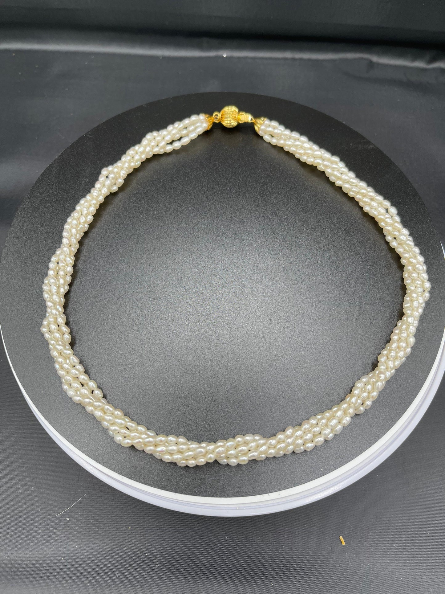Five Strand Freshwater Pearl Vermeil Clasp Necklace
