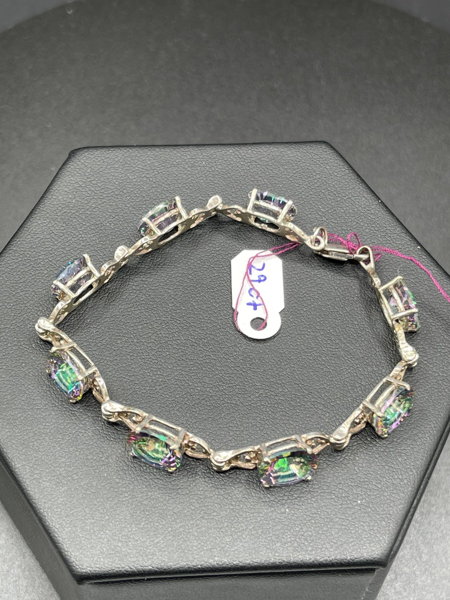 29 Carat Mystic Topaz Sterling Silver Bracelet (7 inches)