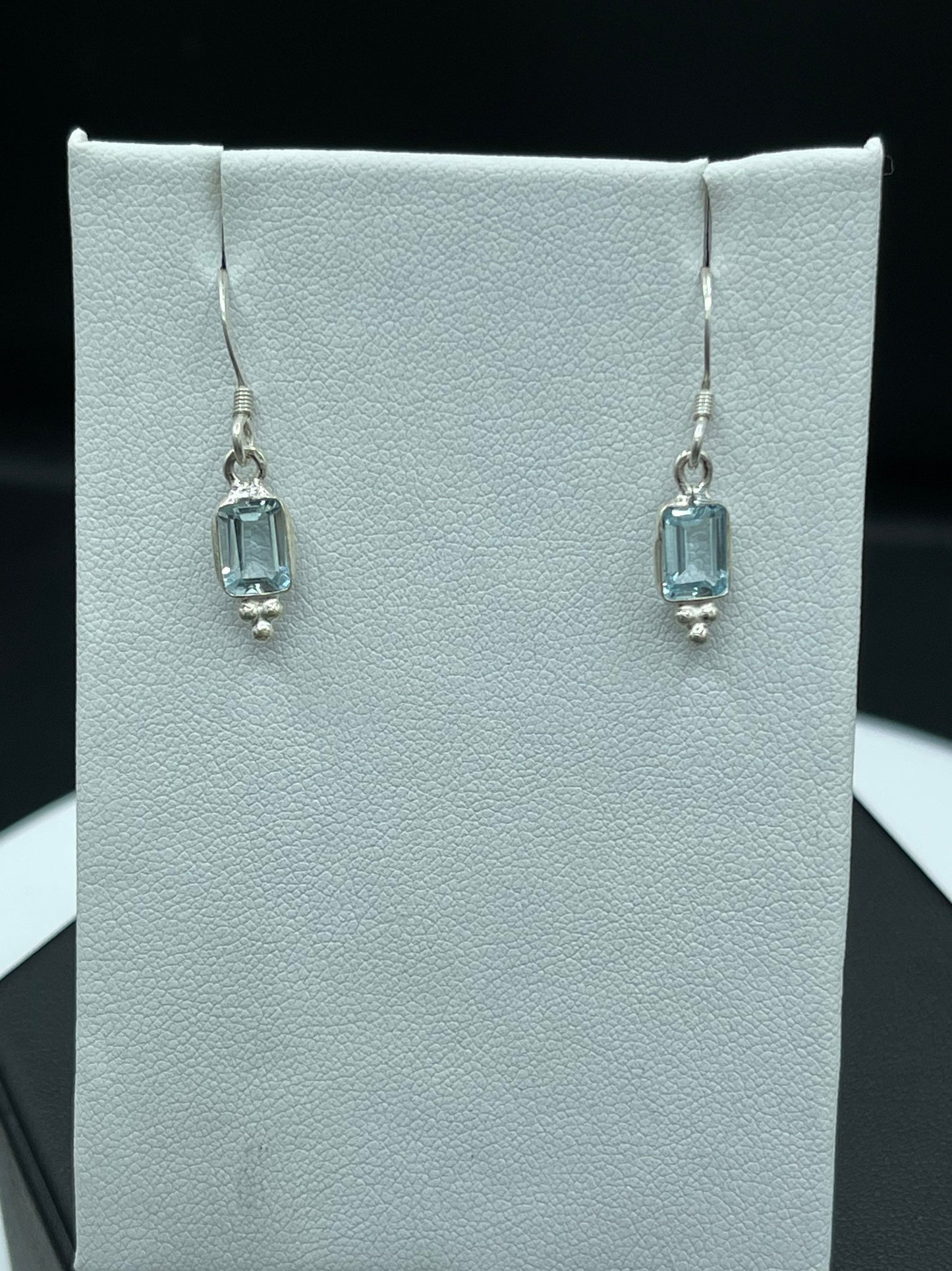 Handmade Blue Topaz Sterling Silver Dangle Earrings