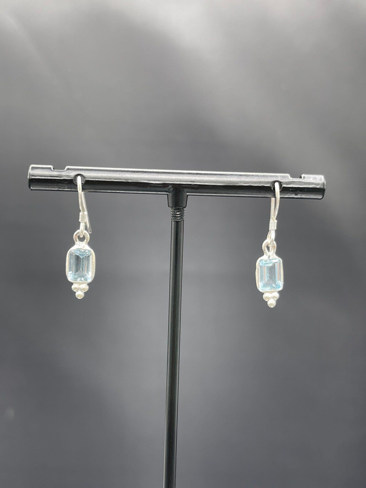 Handmade Blue Topaz Sterling Silver Dangle Earrings