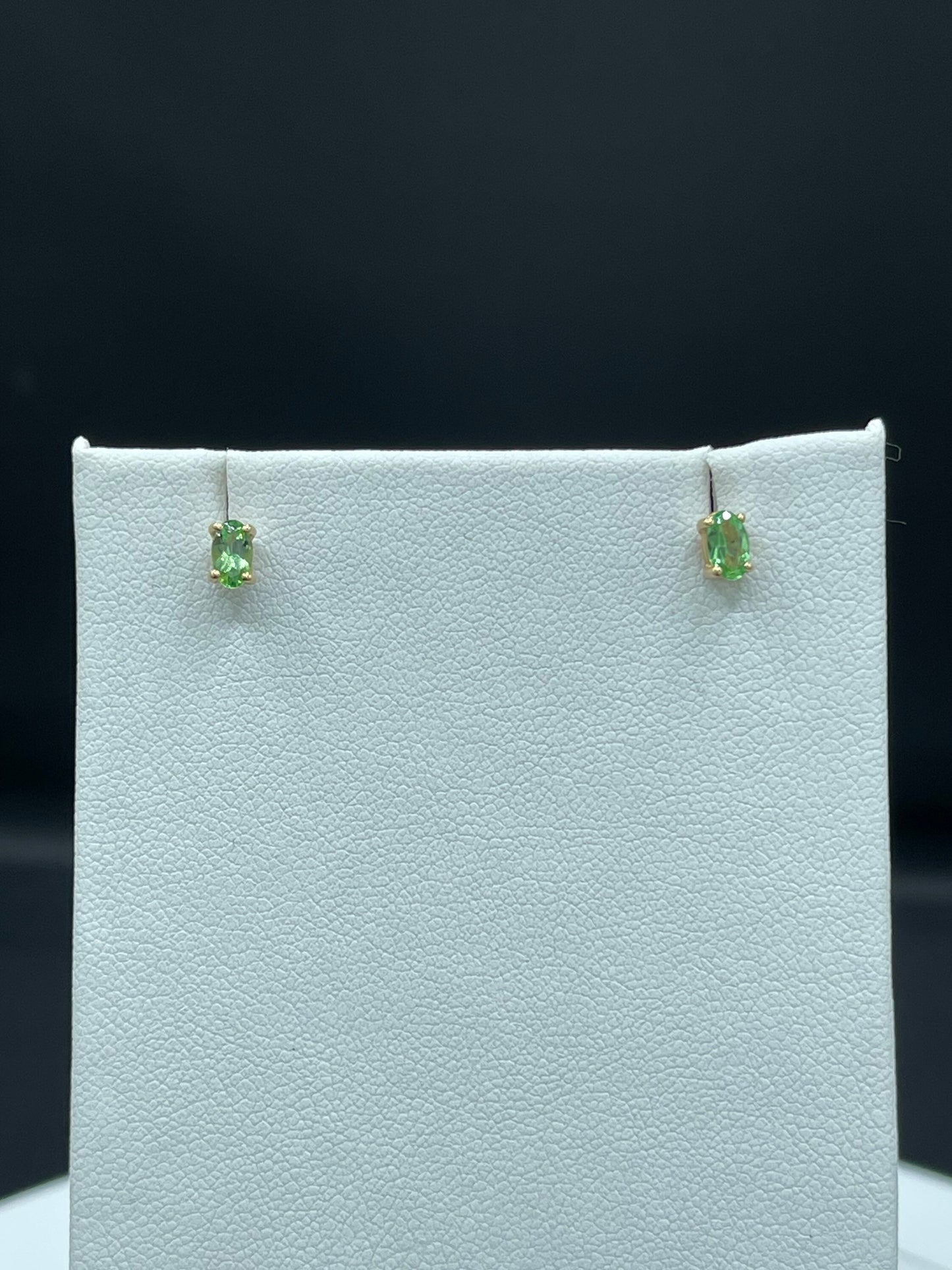 Natural Tsavorite 14k Yellow Gold Stud Earrings