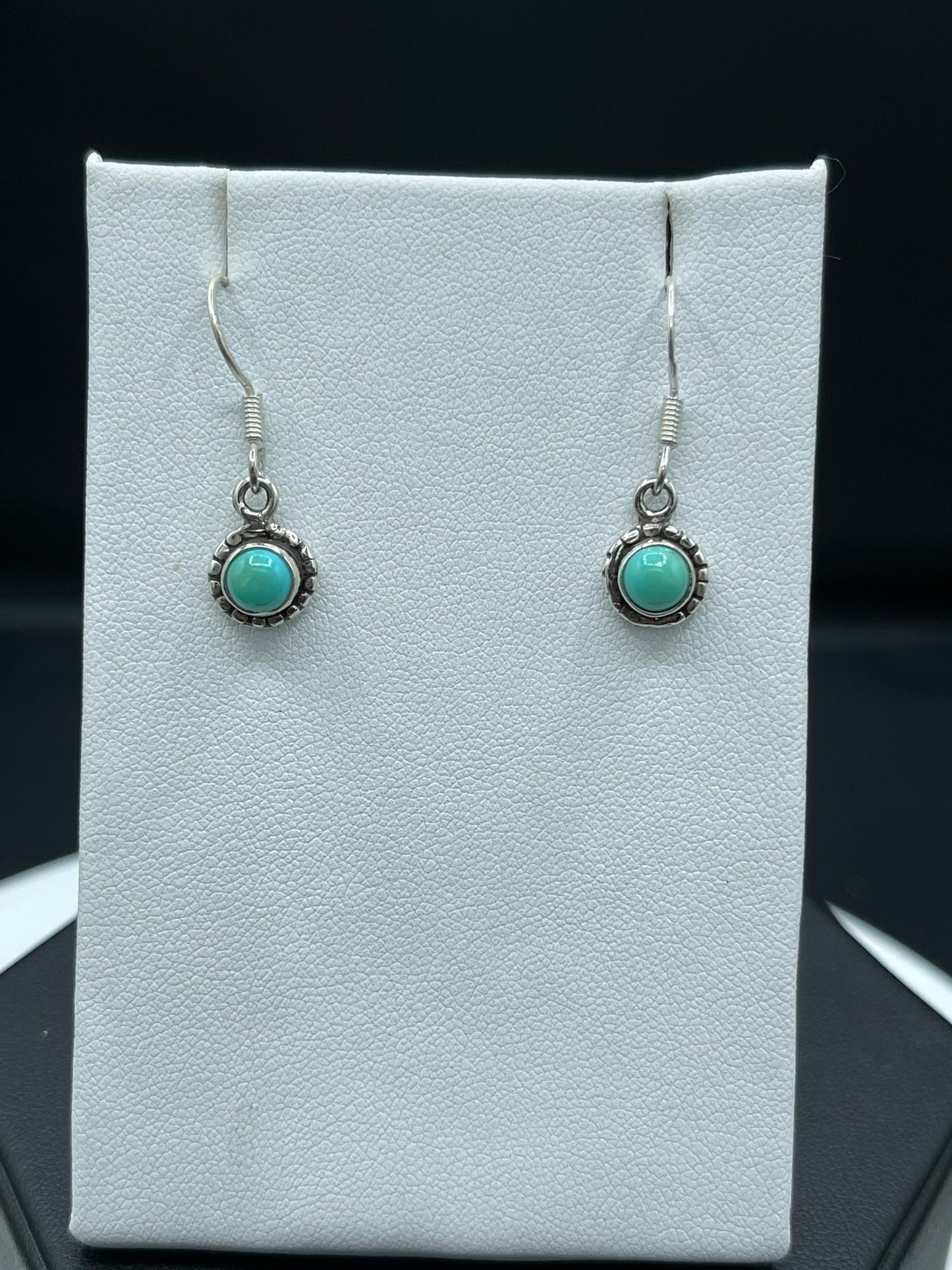 Natural Turquoise Sterling Silver Dangle Earrings