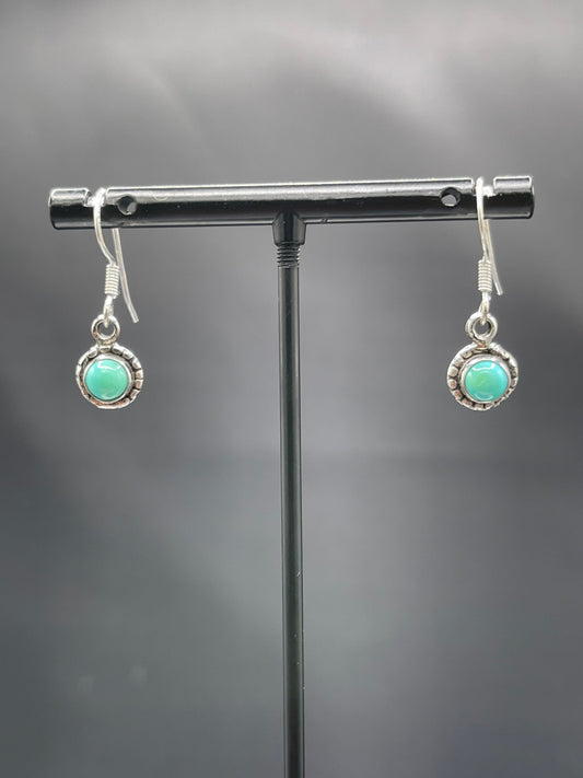 Natural Turquoise Sterling Silver Dangle Earrings