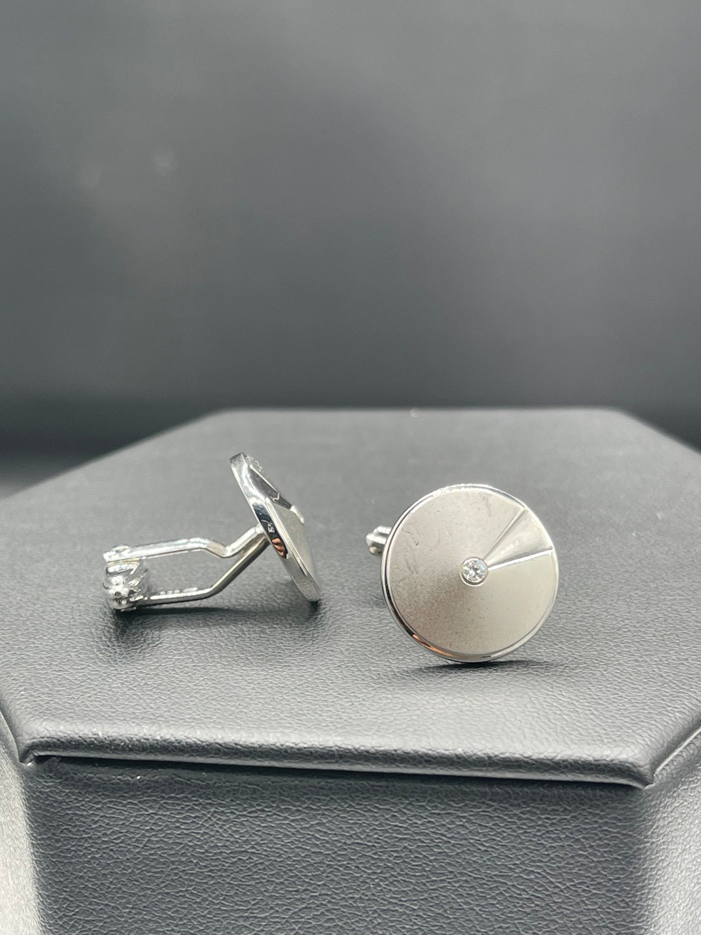 Sterling Silver & CZ Cufflinks