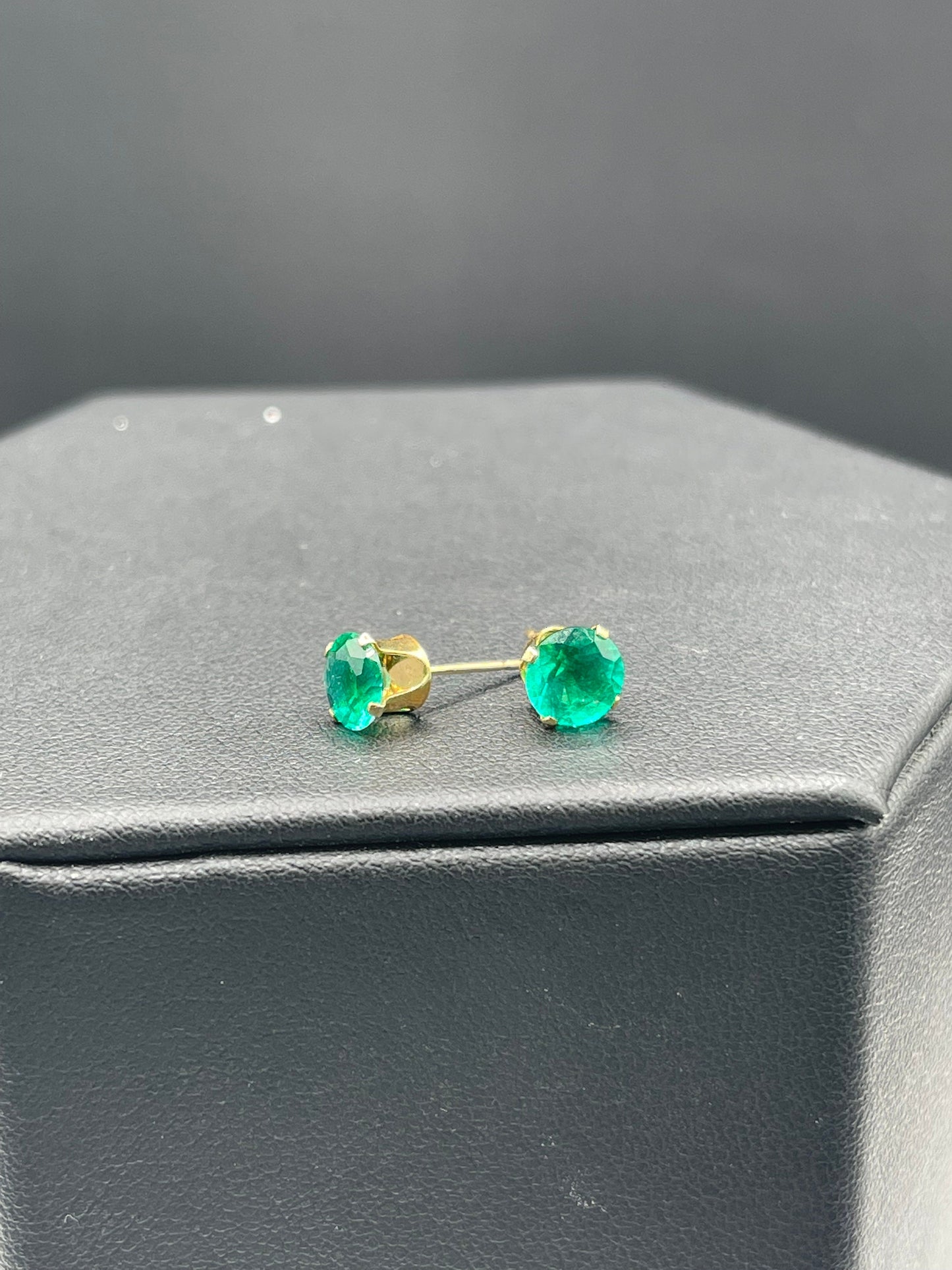 Natural Green Quartz 14k Yellow Gold Earrings