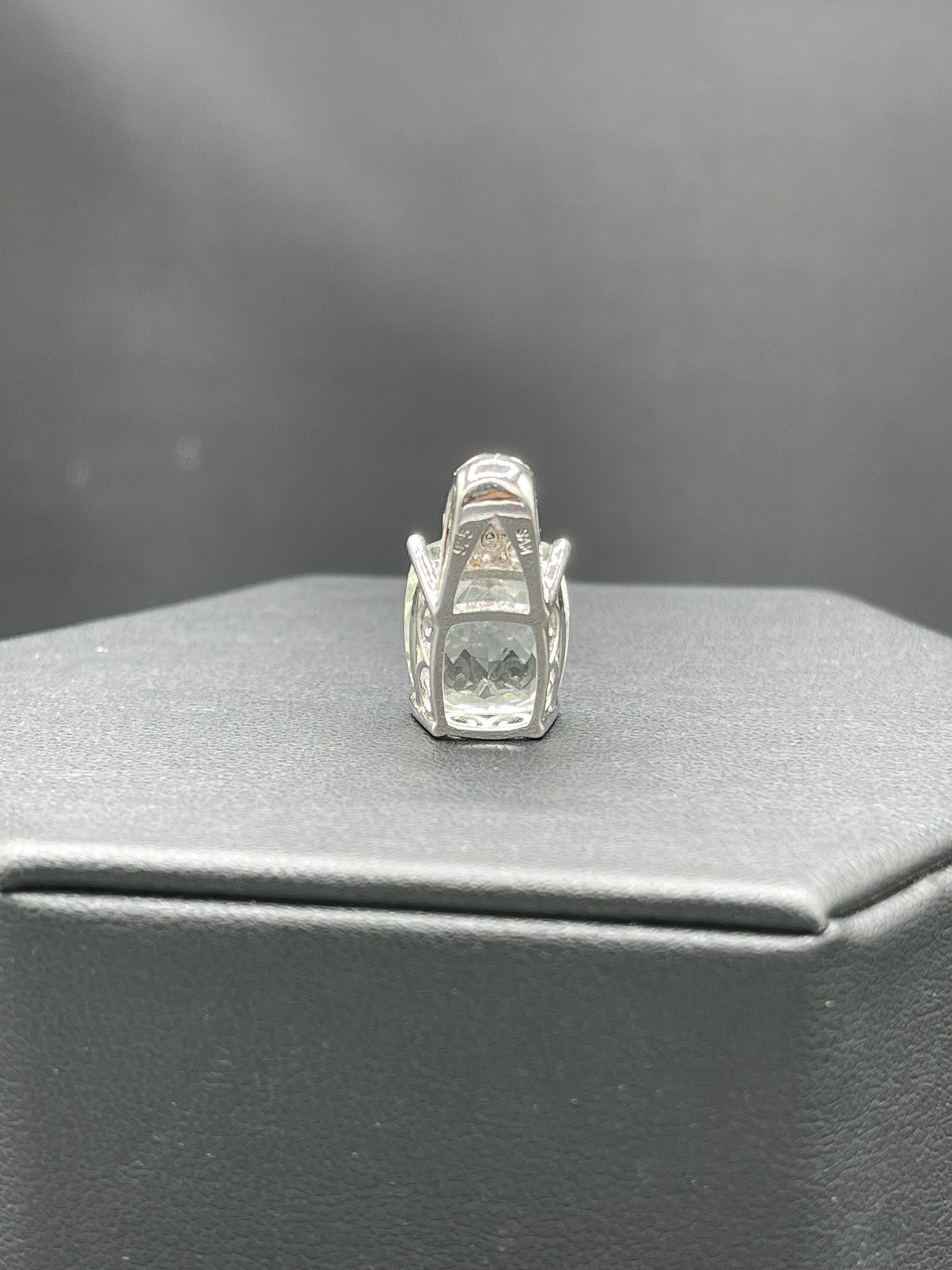 9.50 Carat Green Amethyst & White Topaz Sterling Silver Pendant