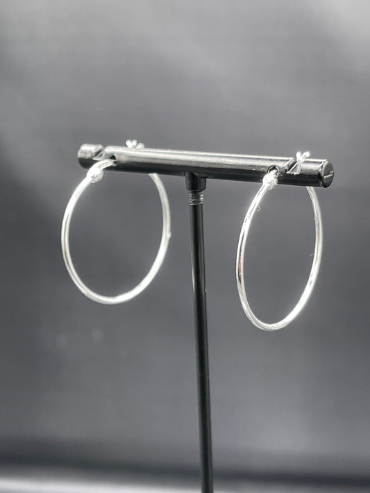 Sterling Silver Hoop Earrings 30 MM