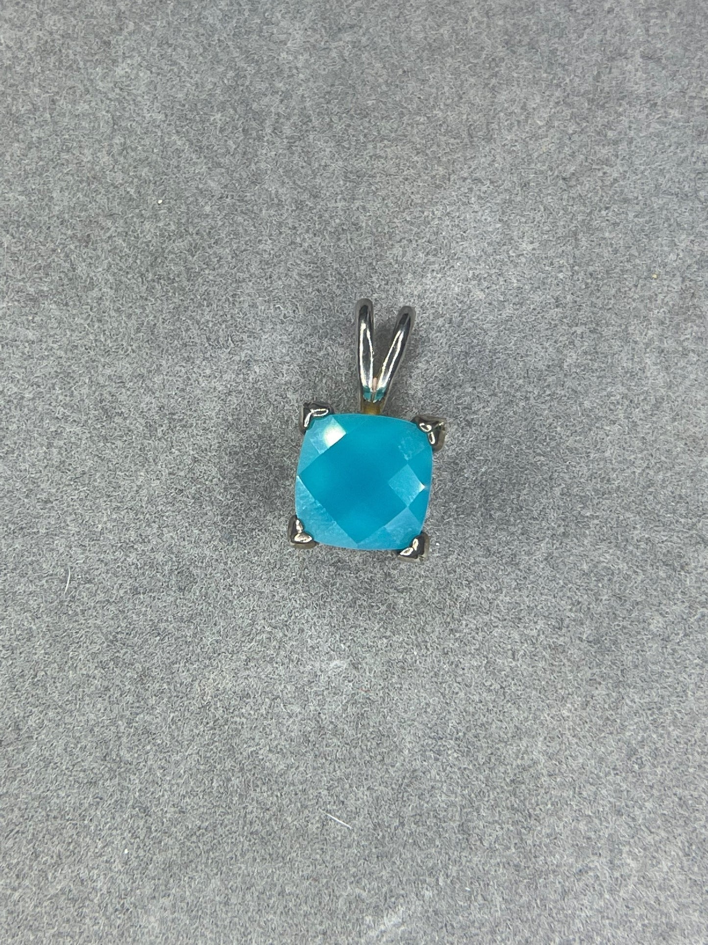 Paraiba Chalcedony Sterling Silver Pendant