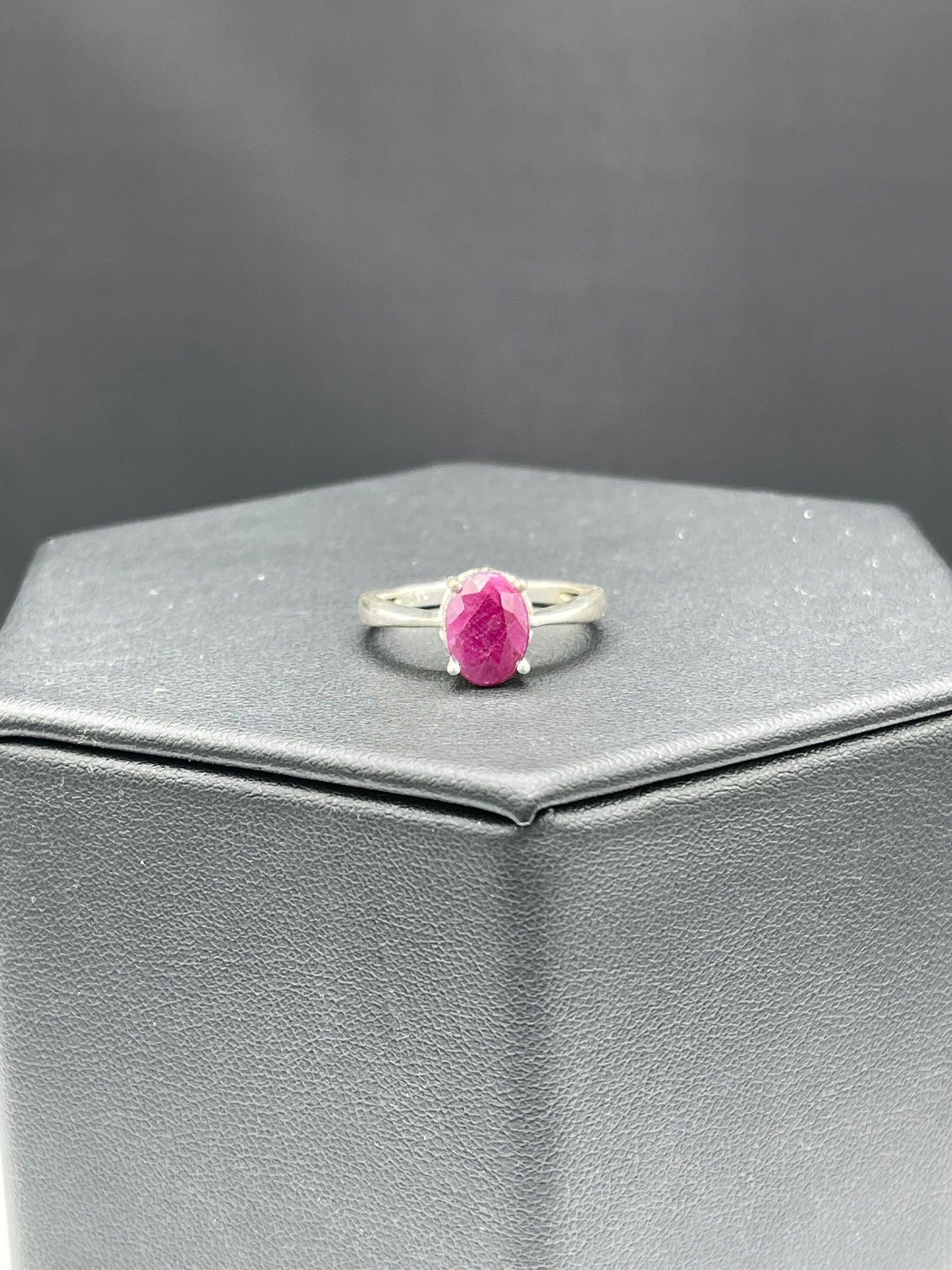 Natural Ruby Sterling Silver Ring
