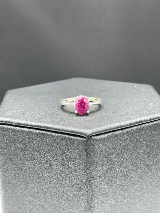 Natural Ruby Sterling Silver Ring