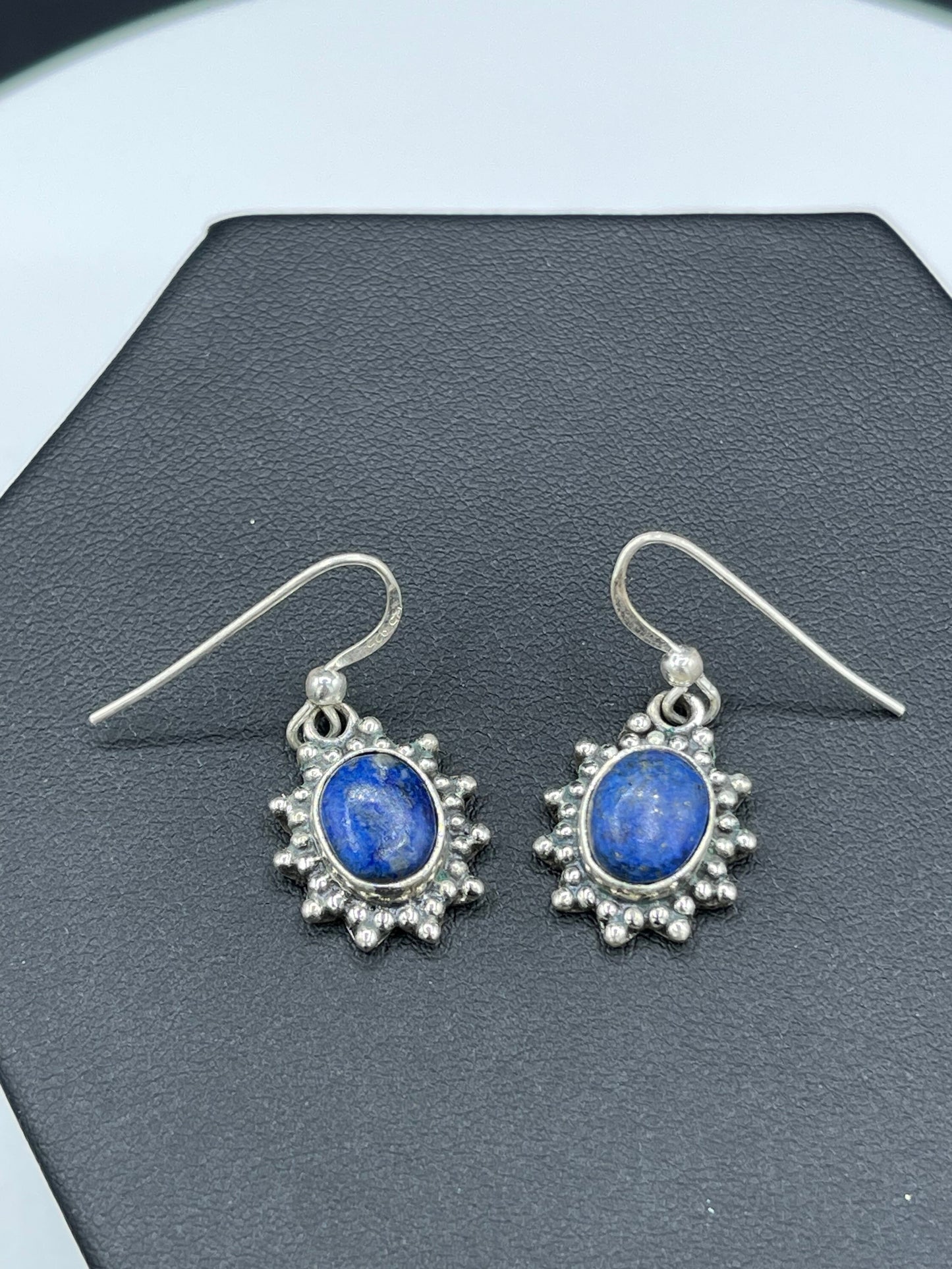Handmade Lapis Lazuli Sterling Silver Dangle Earrings