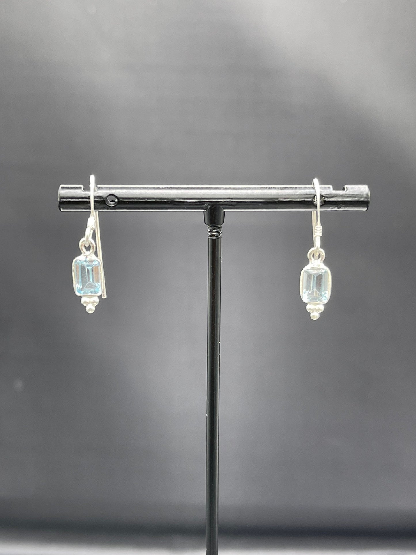 Handmade Blue Topaz Sterling Silver Dangle Earrings