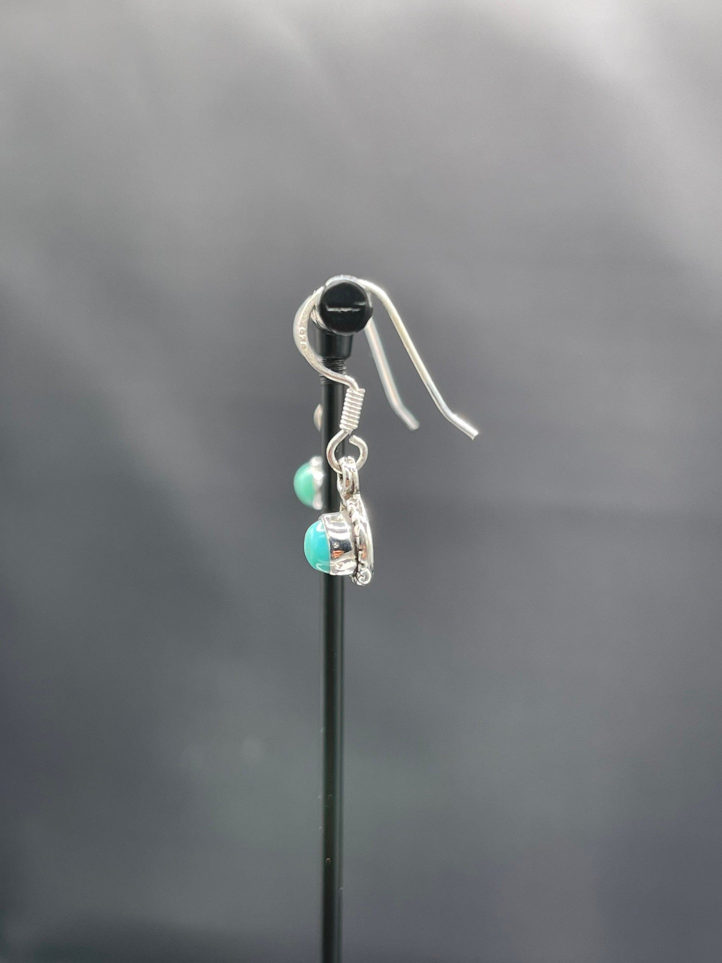Natural Turquoise Sterling Silver Dangle Earrings
