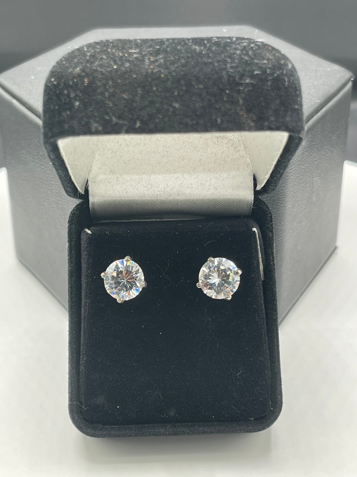 2.75 Carat CZ Sterling Silver Stud Earrings
