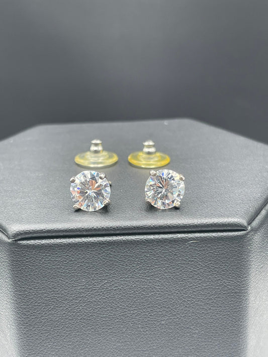 2.75 Carat CZ Sterling Silver Stud Earrings