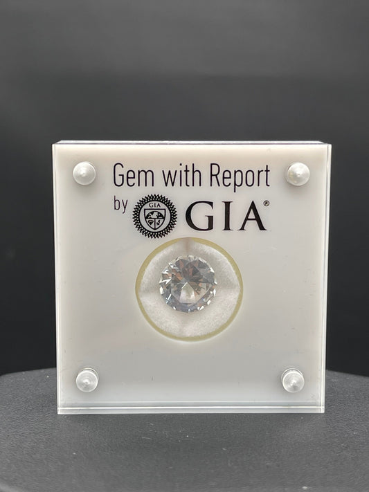 5.66 Natural GIA Certified Round Brilliant White (Very Light Blue) Sapphire