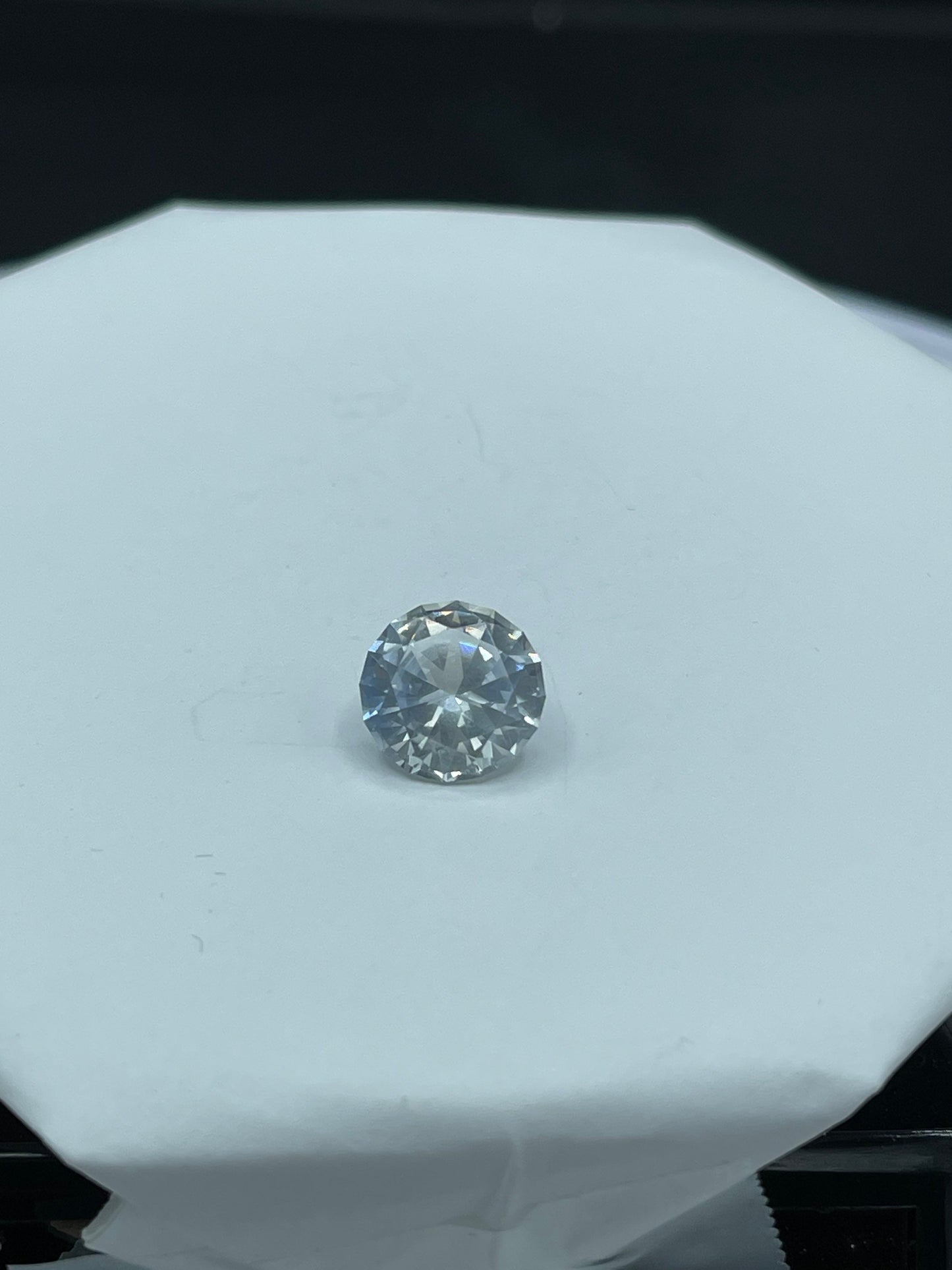 5.66 Natural GIA Certified Round Brilliant White (Very Light Blue) Sapphire