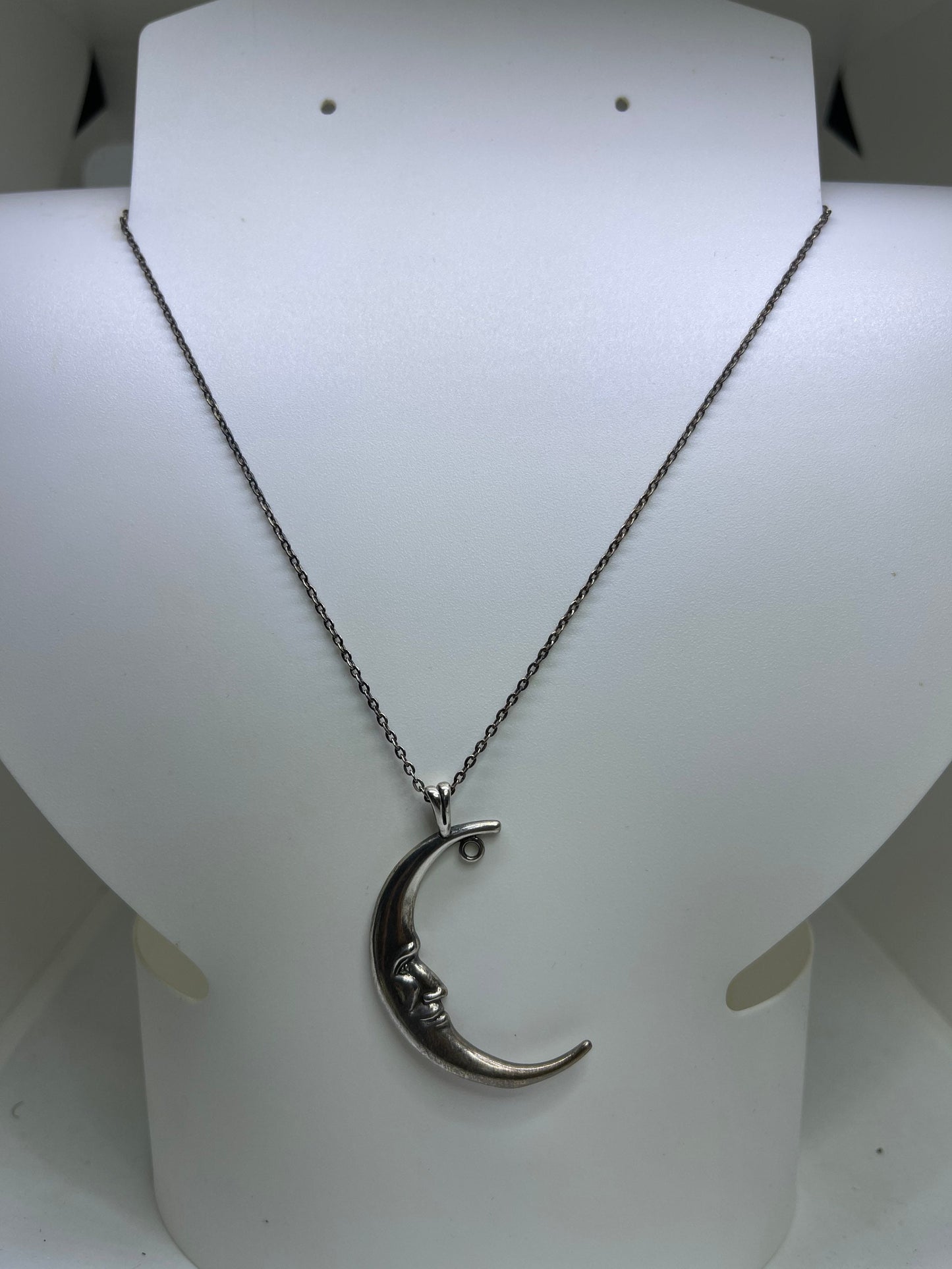 Handmade Crescent Moon Sterling Silver Pendant & Necklace