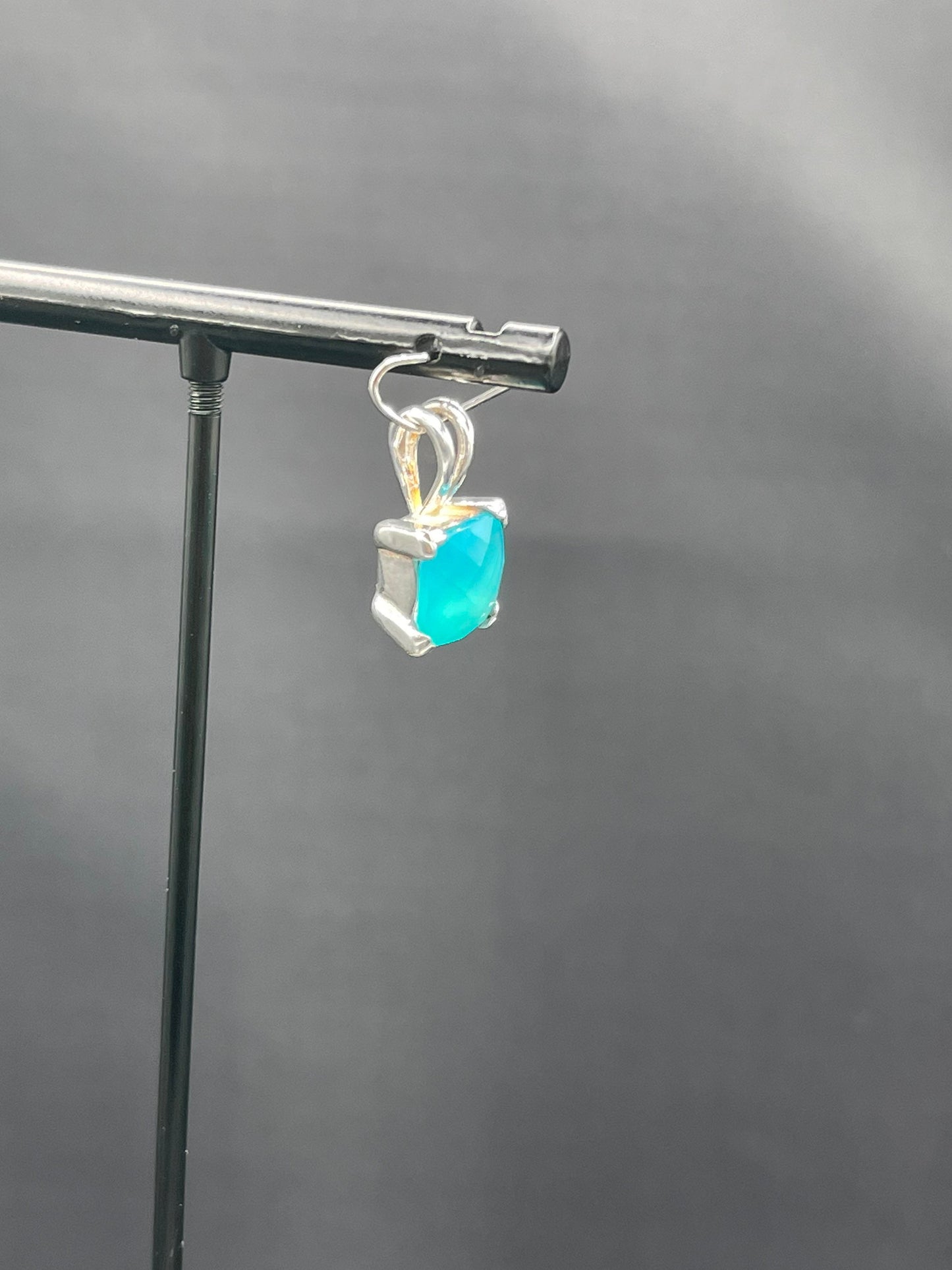 Paraiba Chalcedony Sterling Silver Pendant