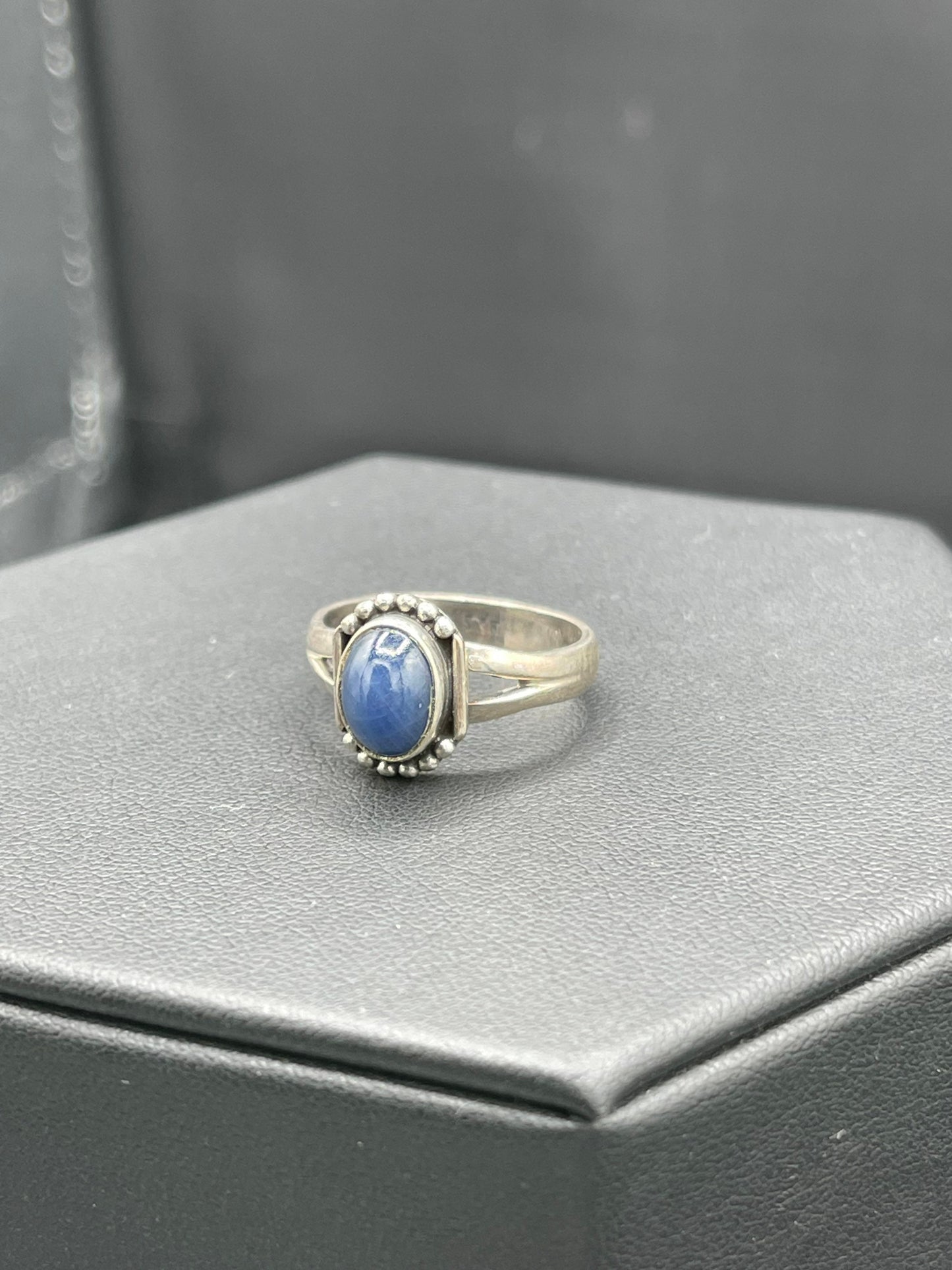 Natural Lapis Lazuli Sterling Silver Ring (Size 8.5)