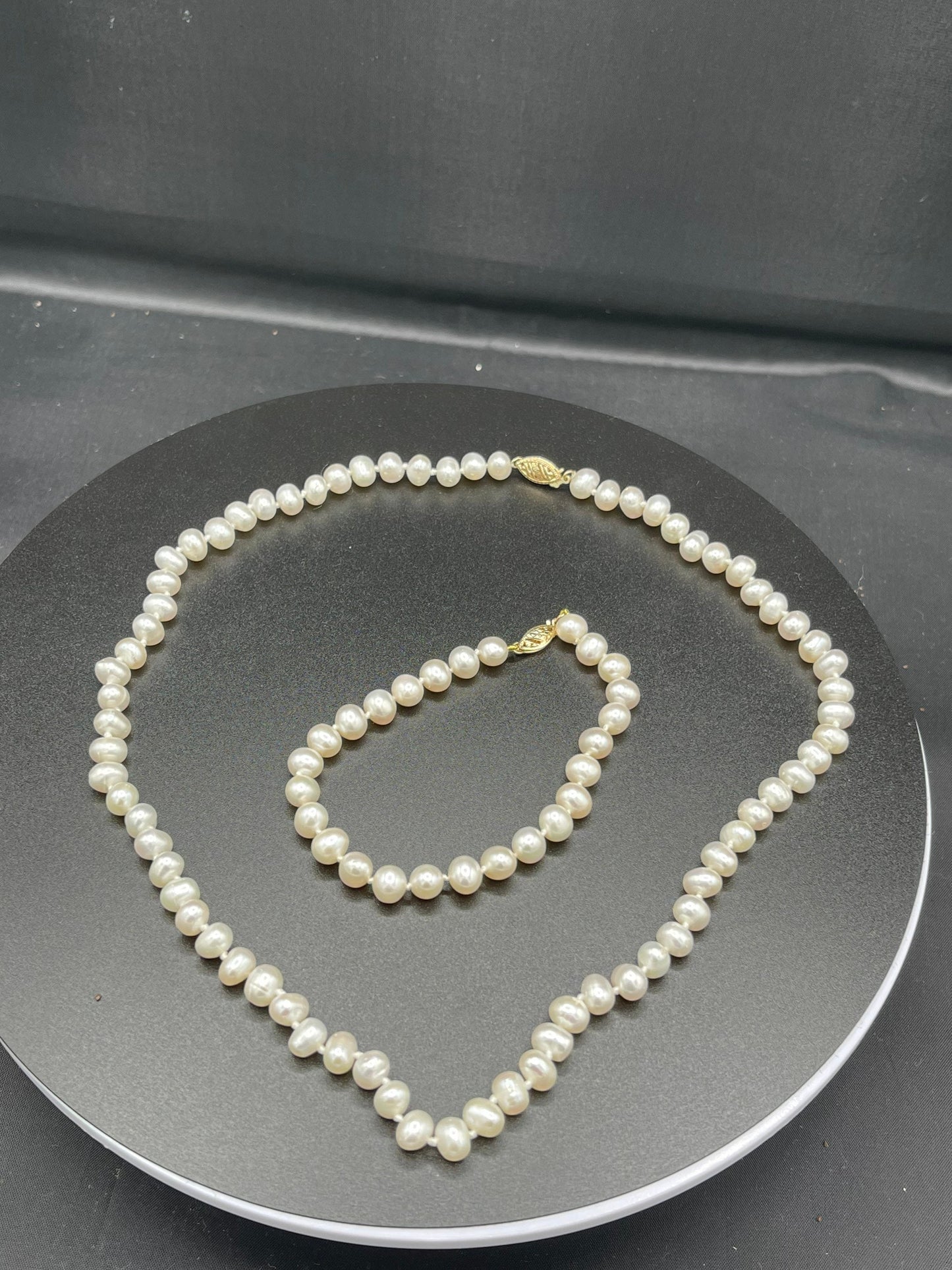 Natural Freshwater Pearl 14k Necklace & Bracelet Bridesmaid Set