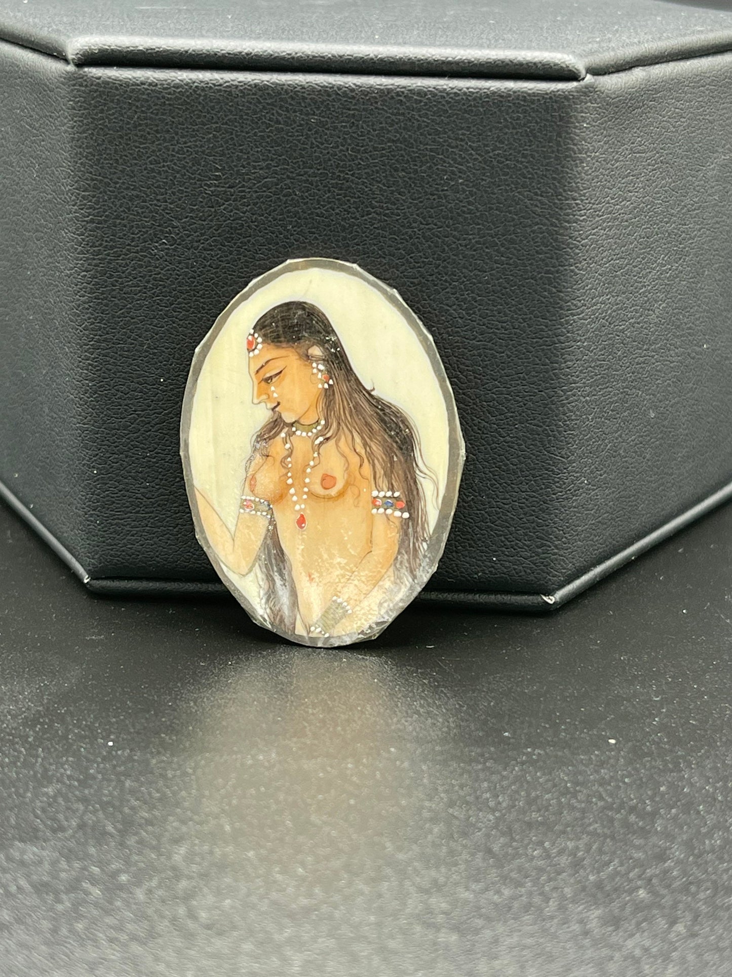 Erotic Indian Miniature Ivory Art Hand Painting