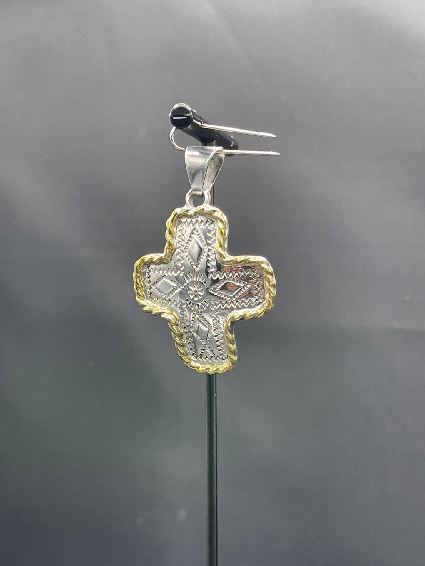 Handmade Sterling Silver Vermeil Cross Pendant