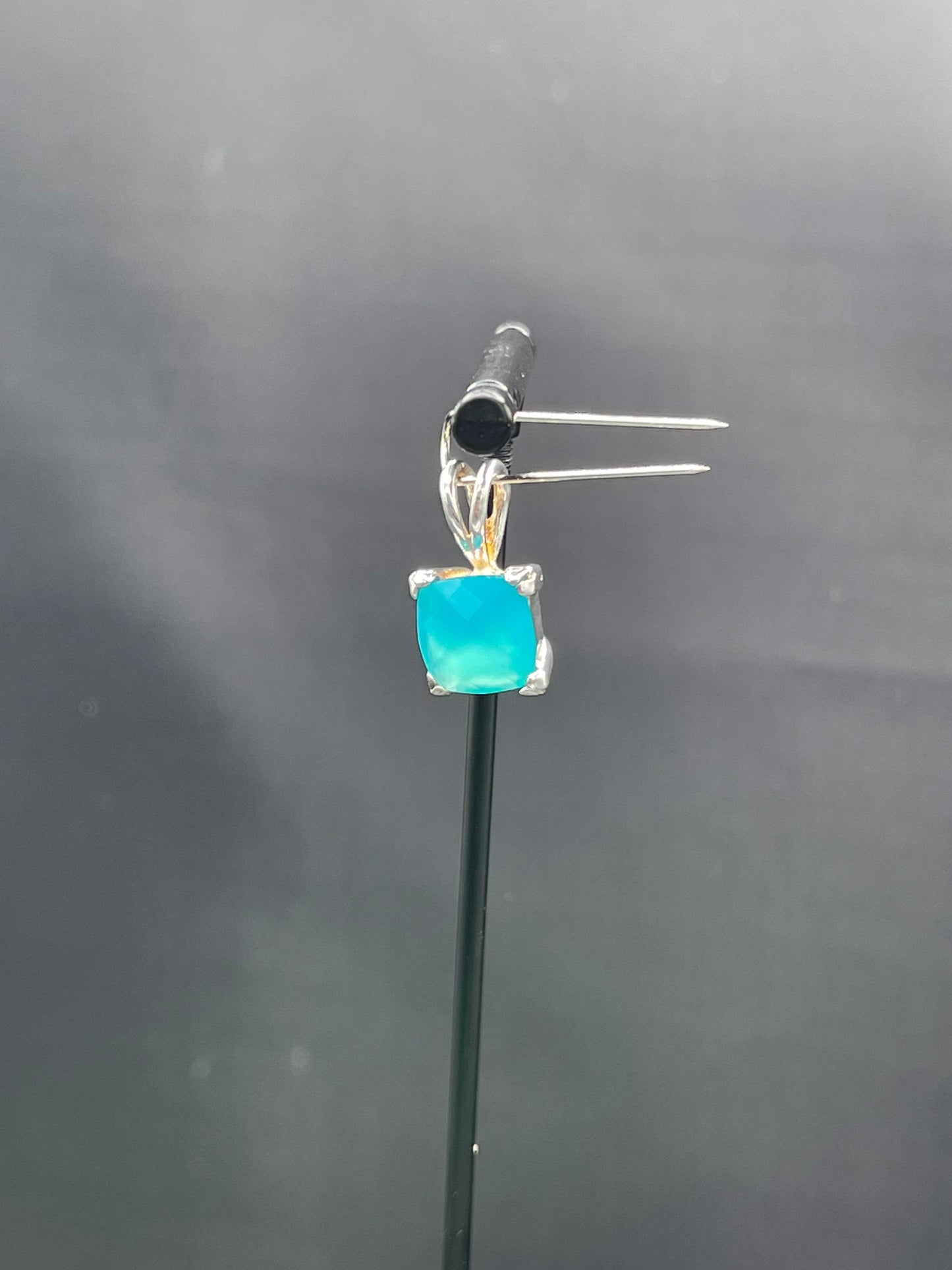 Paraiba Chalcedony Sterling Silver Pendant